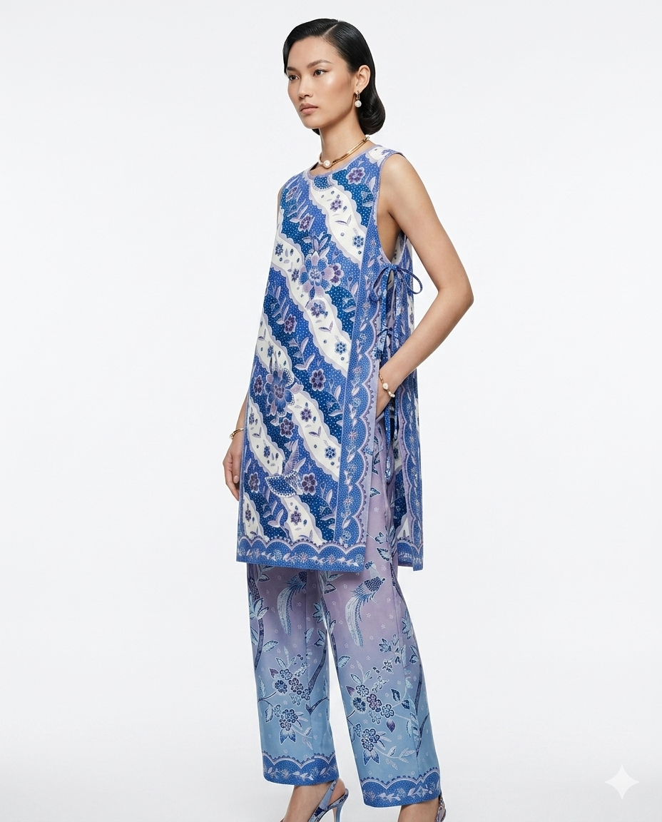 Sleeveless Tie-Side Midi Cotton