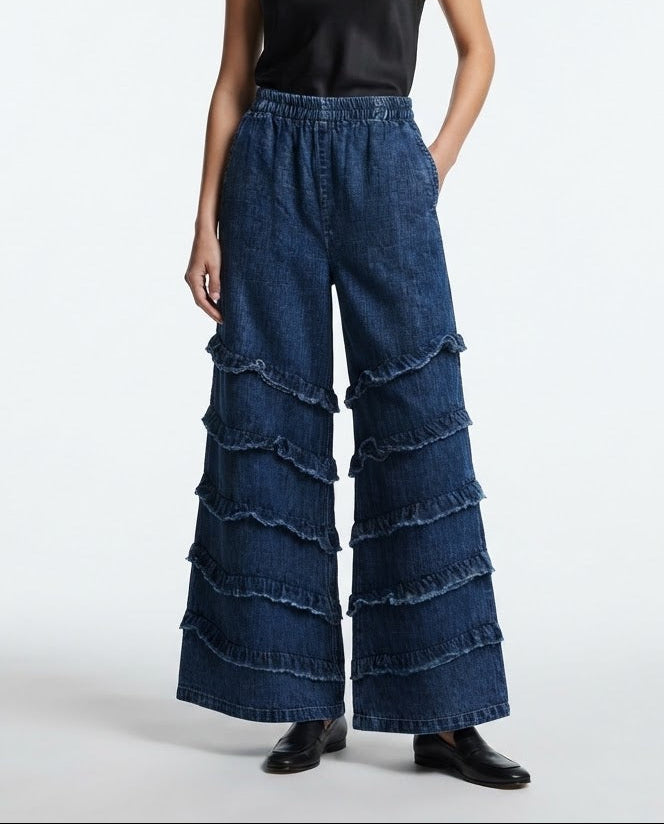 Ruffle Indigo Stone Pants