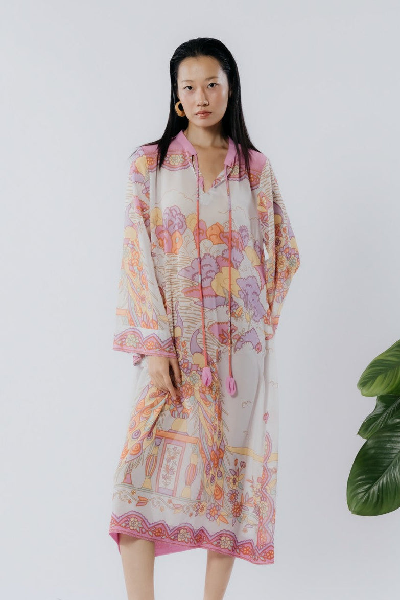 Peacock Chiffon Boho Dress