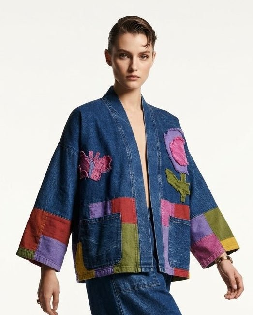 Artisan Patchwork Kimono Jacket - SIAM TEXTILE
