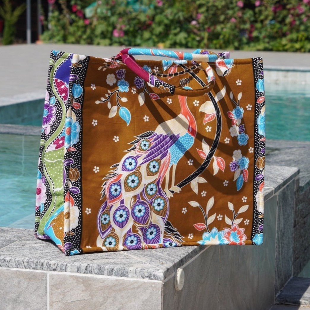 Batik Peacock Tote Bag - KAMONMANEE