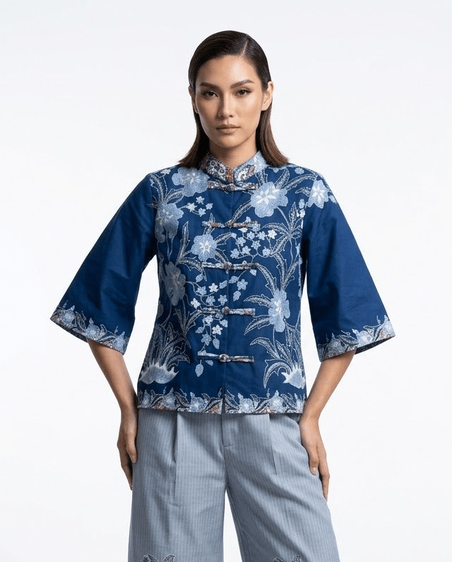 Baya Mandarin Batik Blouse - SOUTH FABRIC