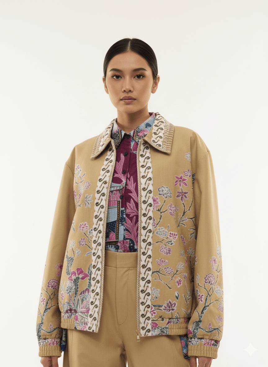 Beige Batik Jacket - BALC