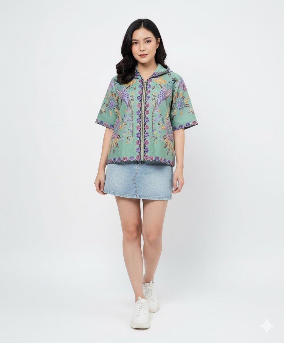 Birds Hoodie Short Sleeve Jacket - BALC