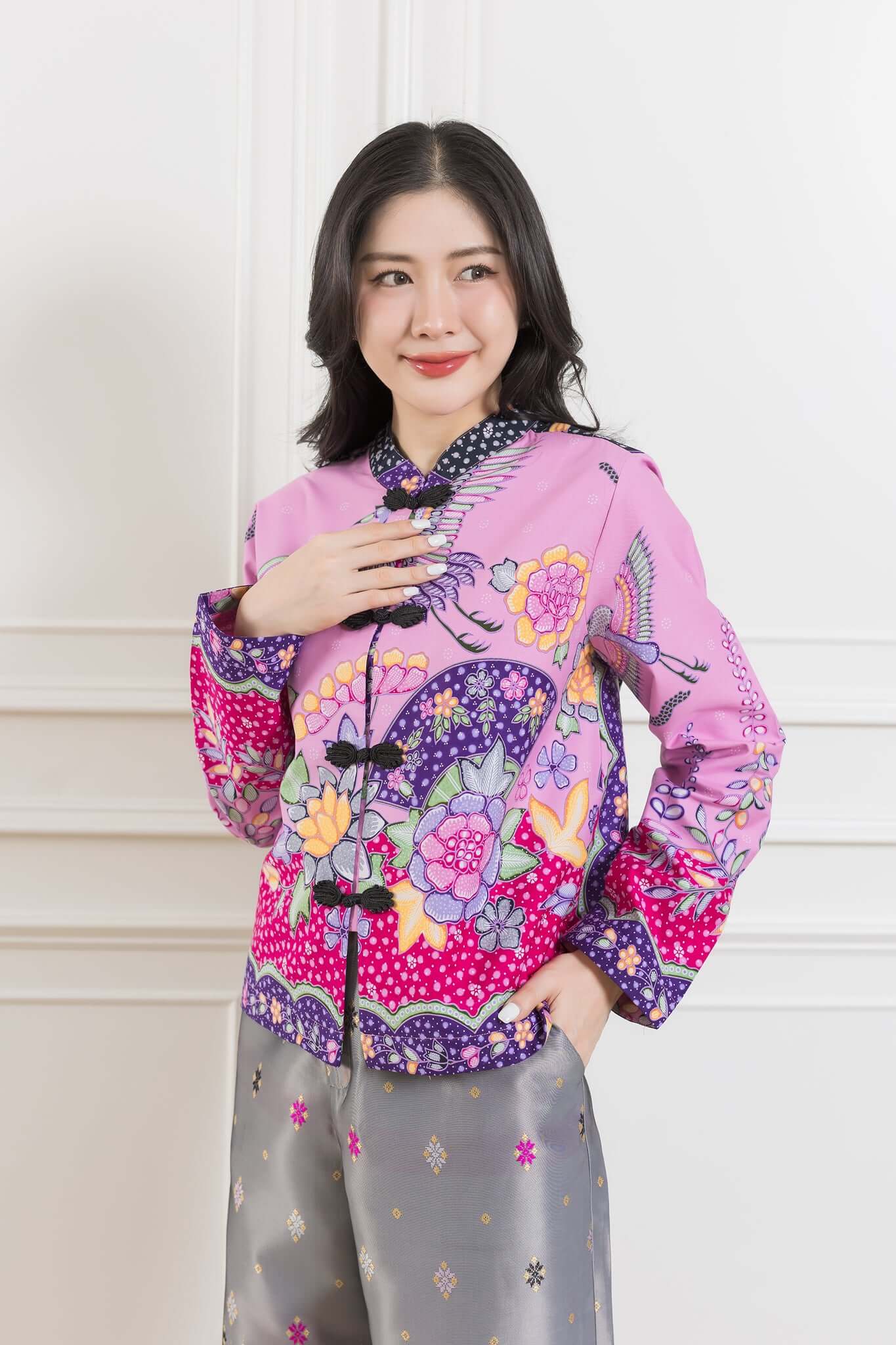 Che Kung Chinese Collar Blouse - SOUTH FABRIC