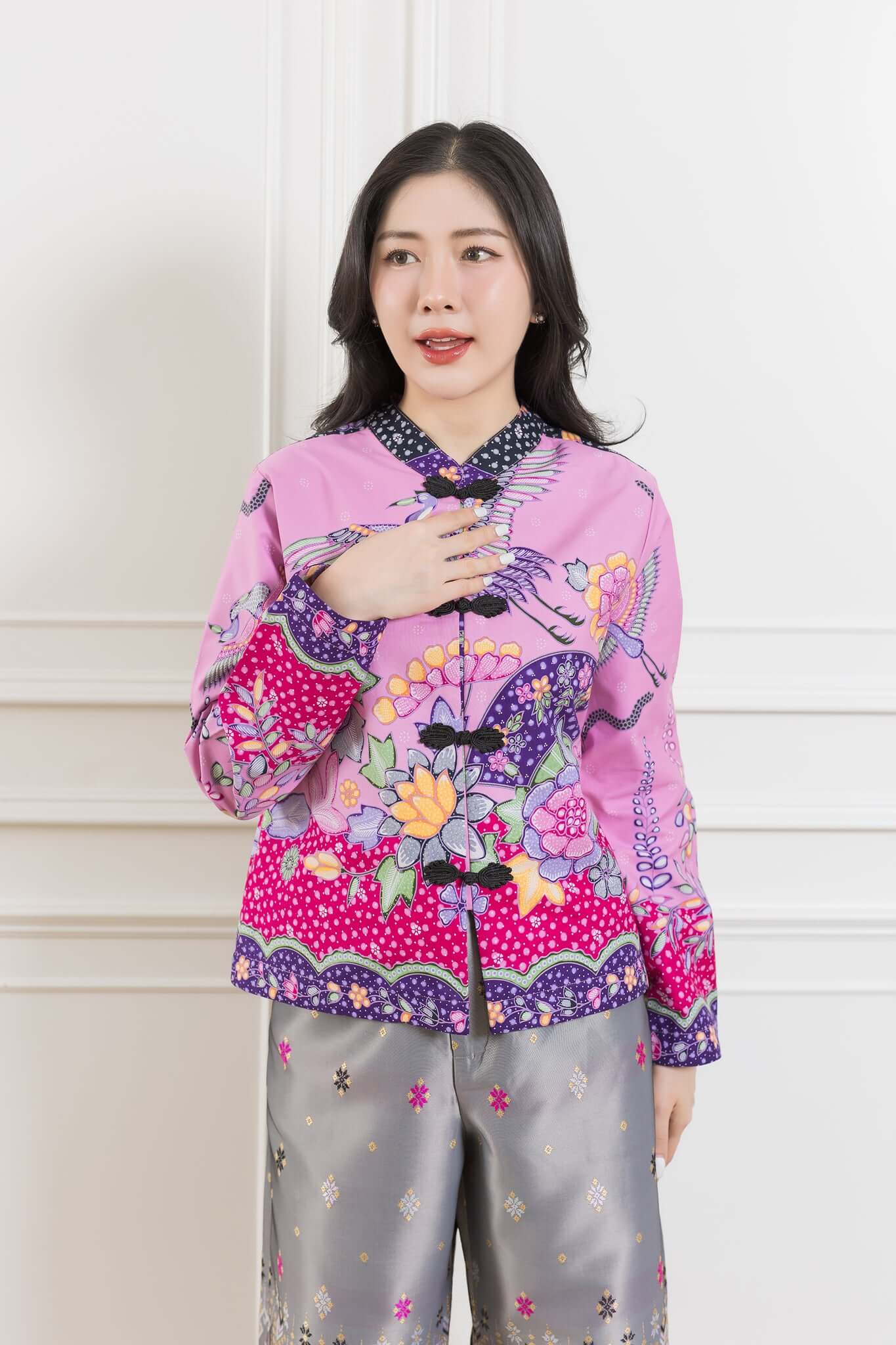 Che Kung Chinese Collar Blouse - SOUTH FABRIC
