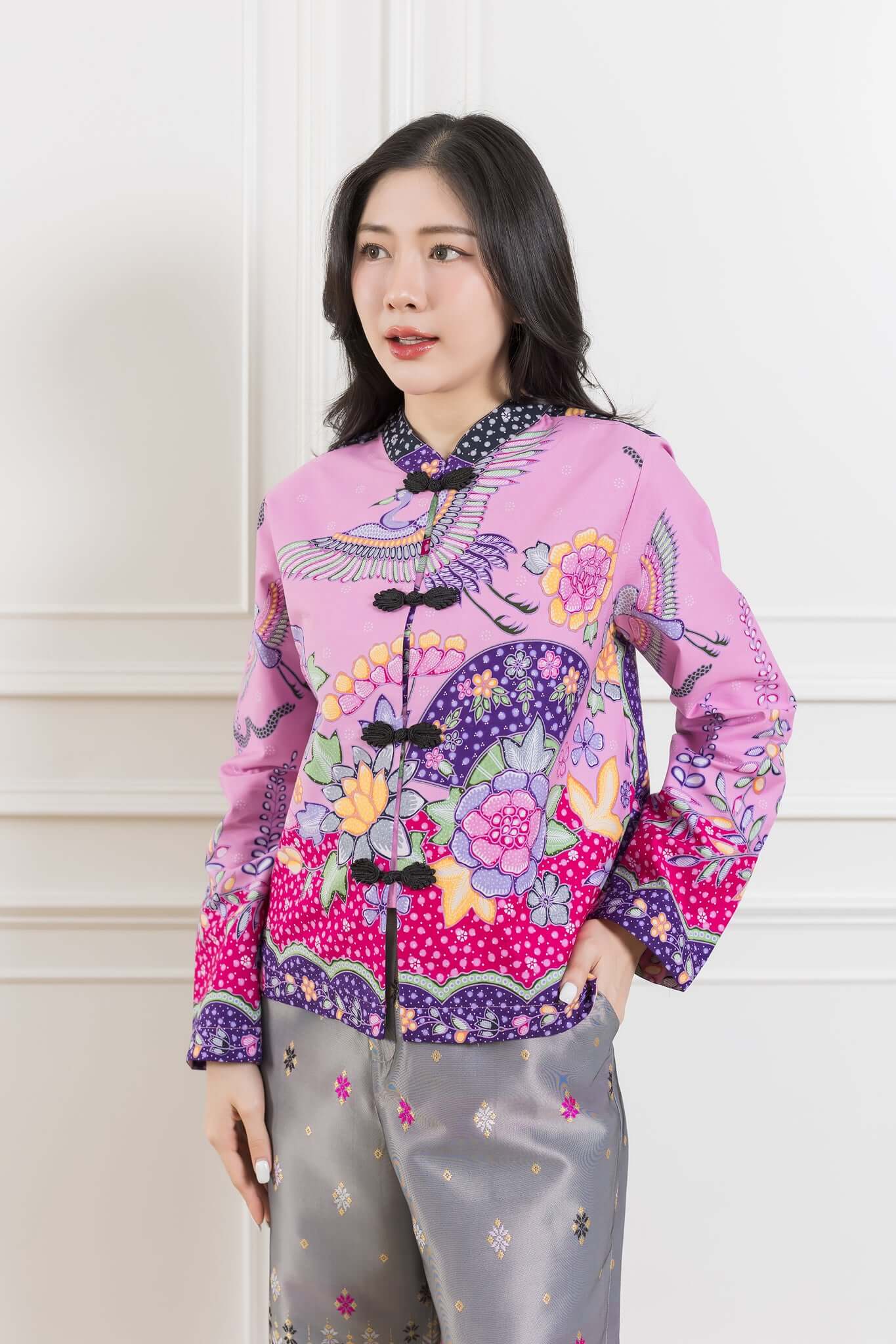 Che Kung Chinese Collar Blouse - SOUTH FABRIC