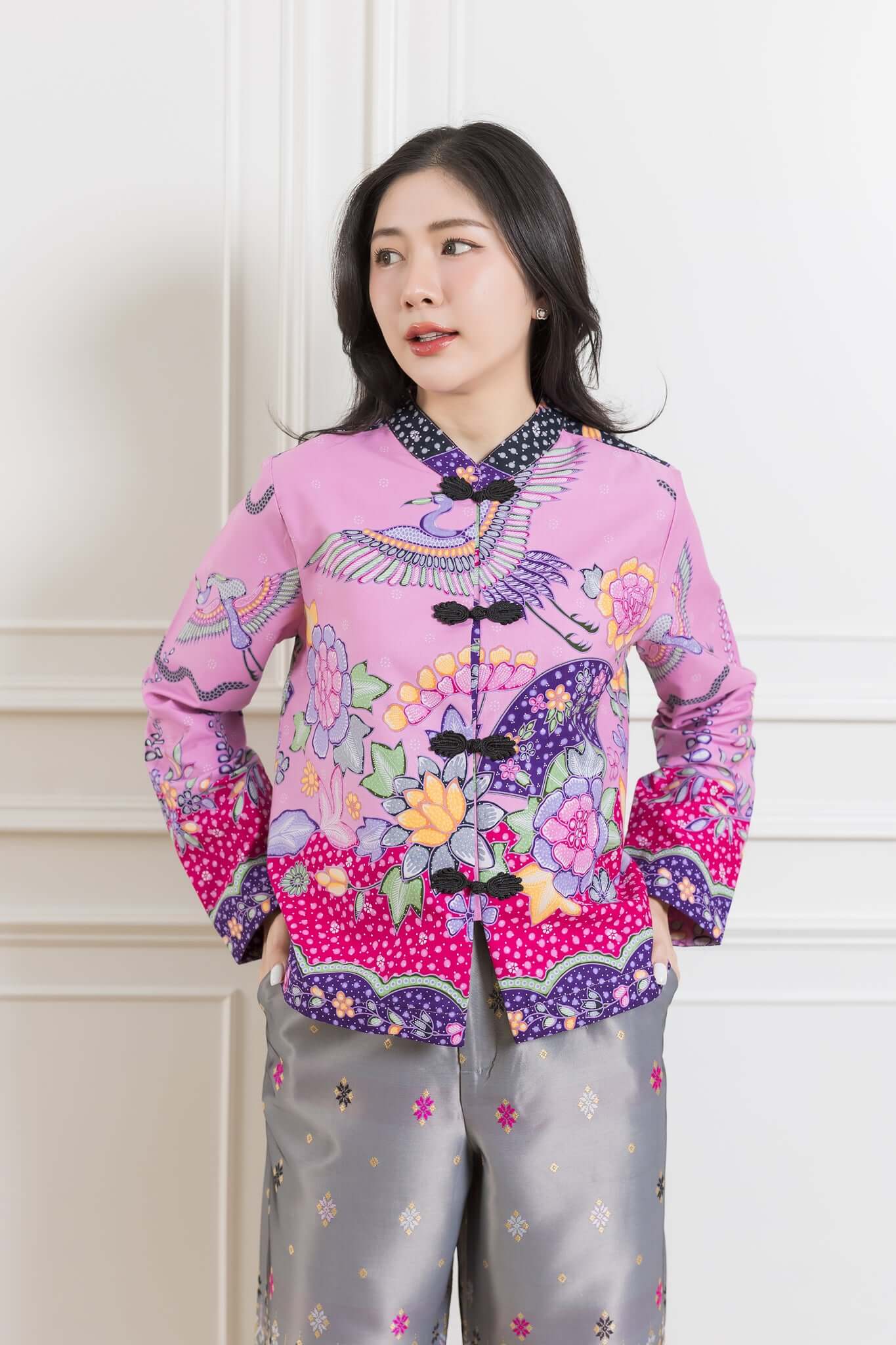Che Kung Chinese Collar Blouse- SOUTH FABRIC