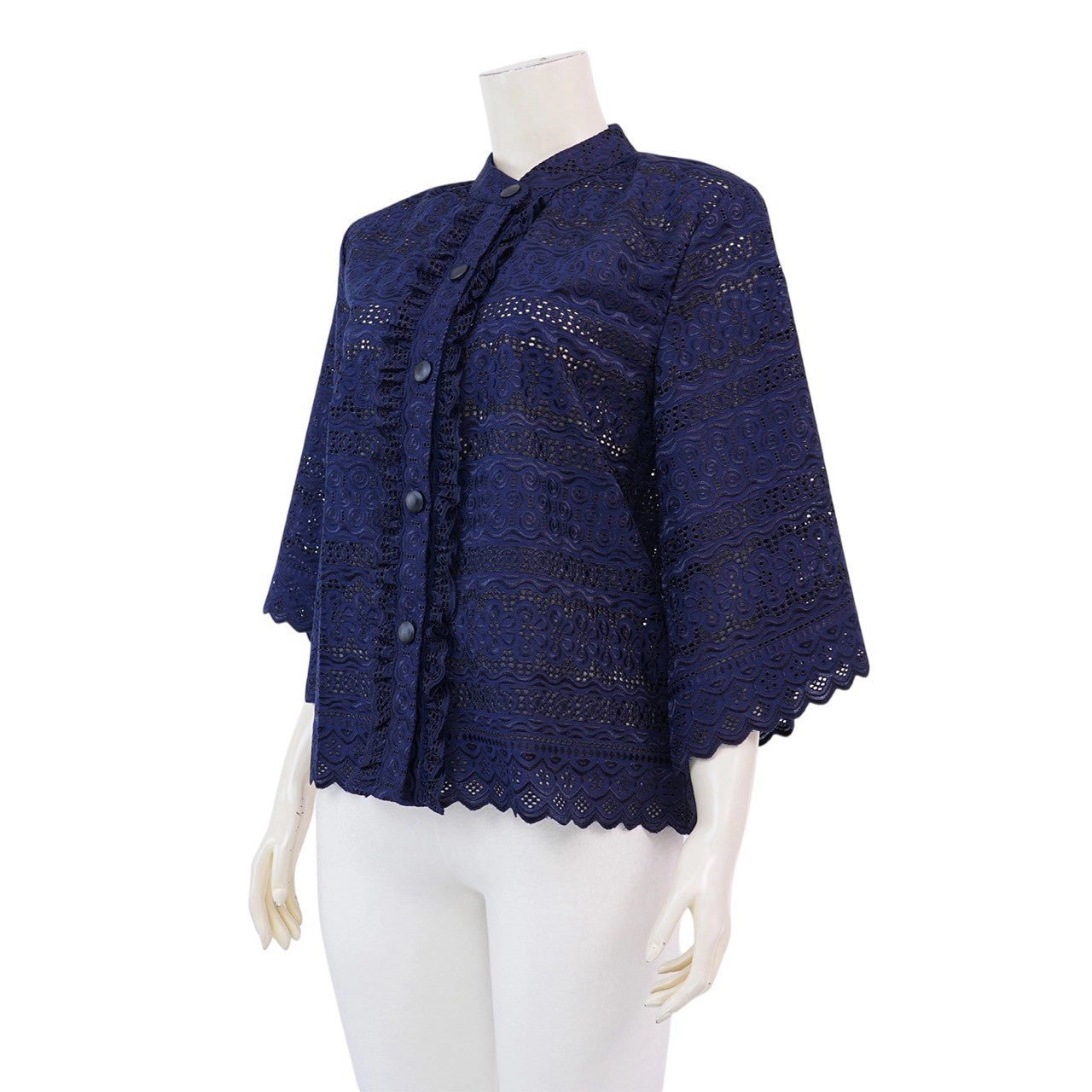 Detailed Scroll Lace Blouse - SOUTH FABRIC