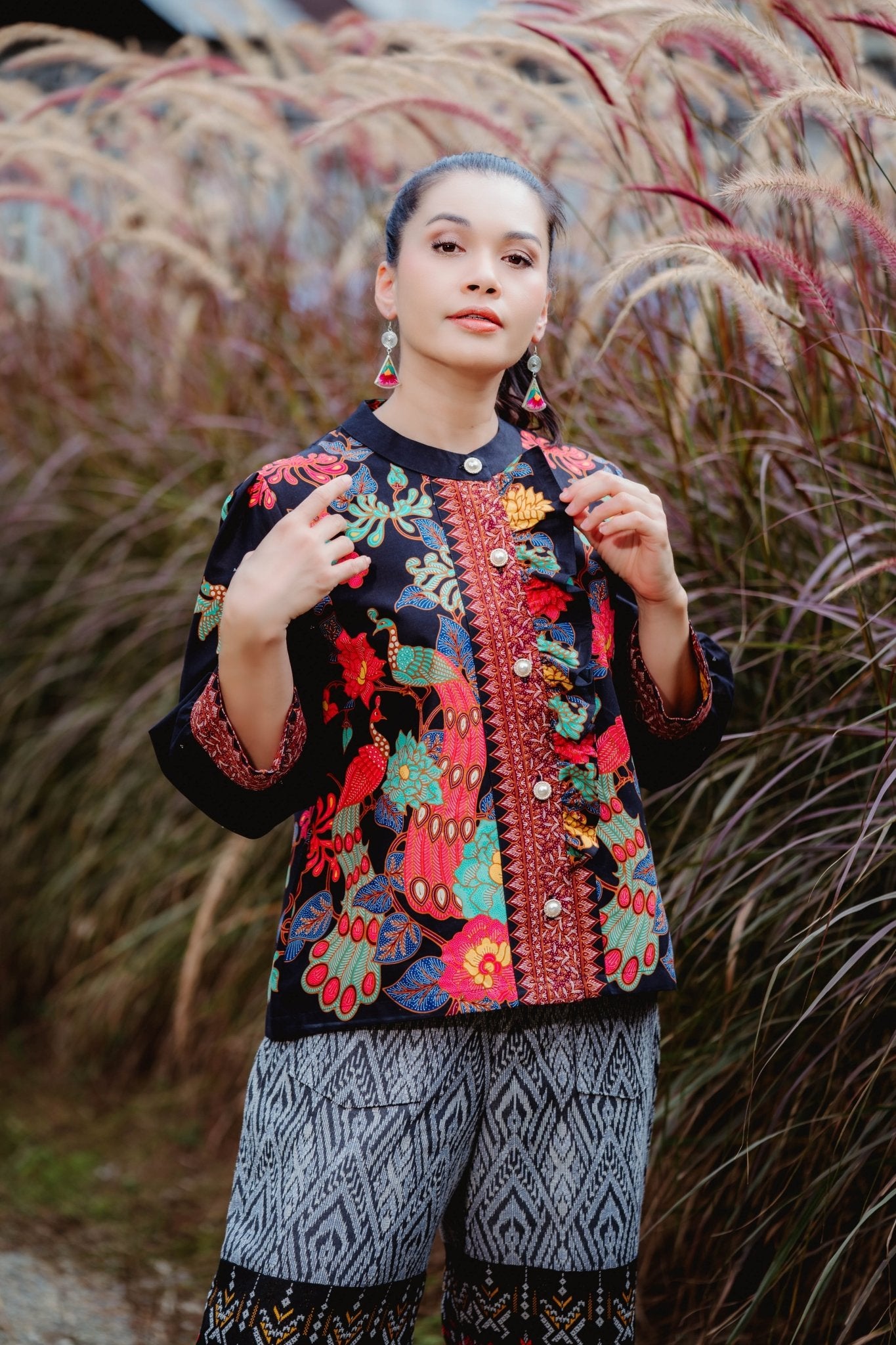 Elegant Indo Peacock Blouse - SOUTH FABRIC