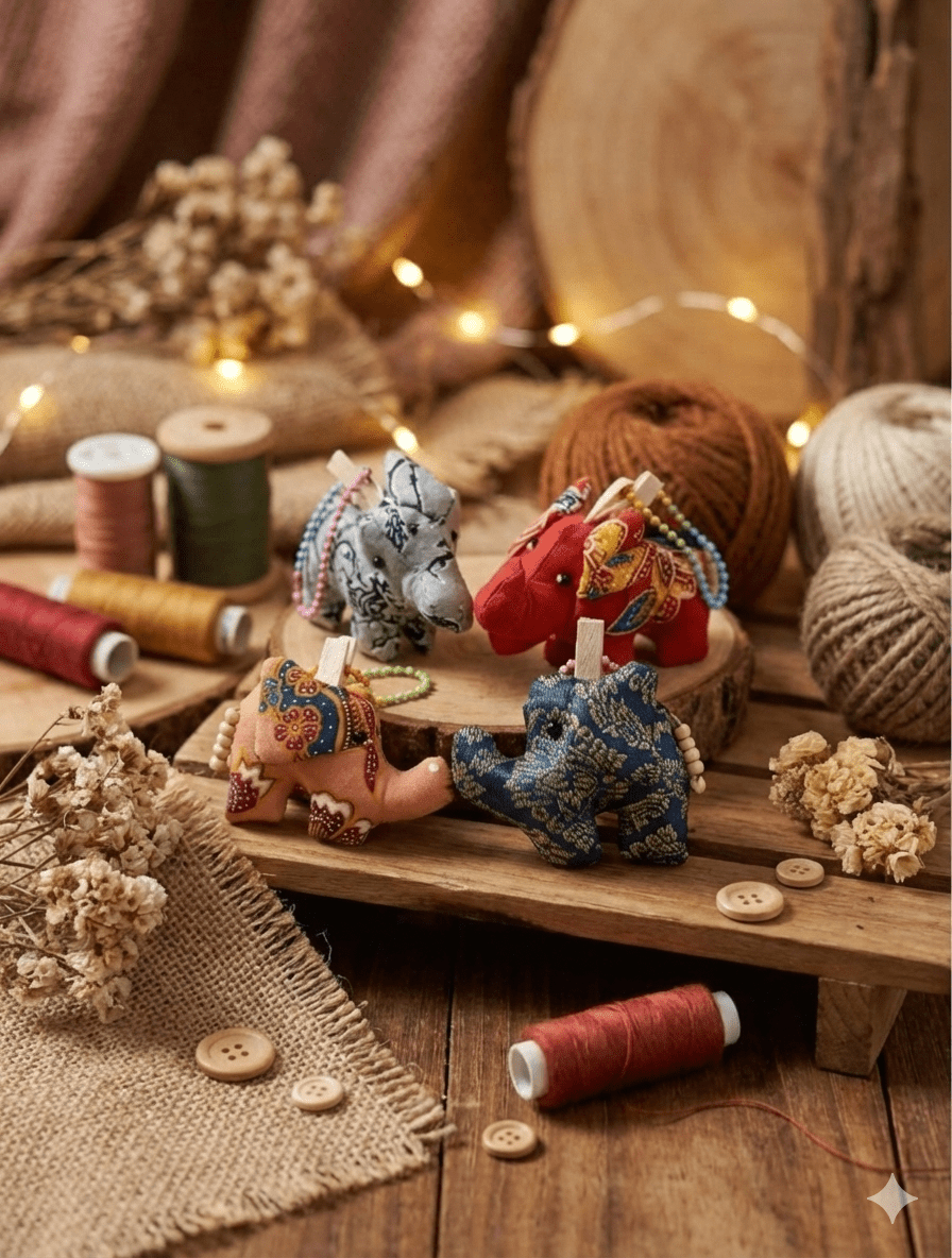 Elephant Batik Mini Keychain - KAMONMANEE