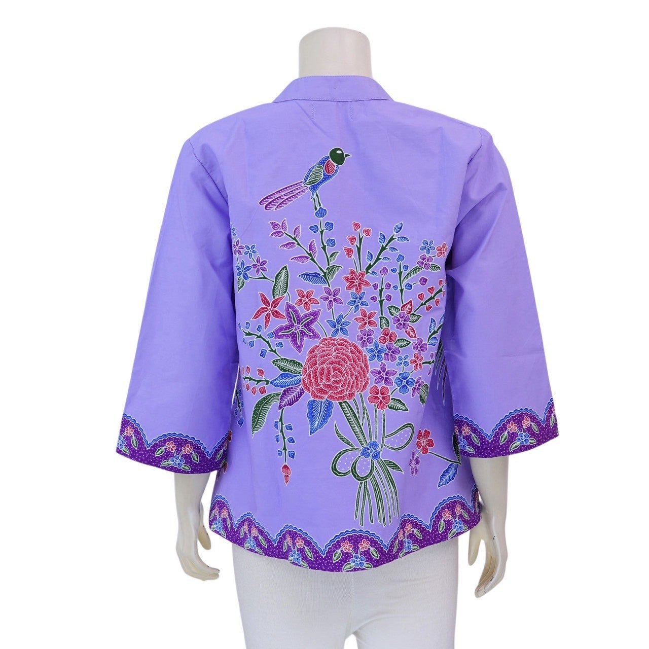 Floral Mandarin Collar Blouse - SOUTH FABRIC