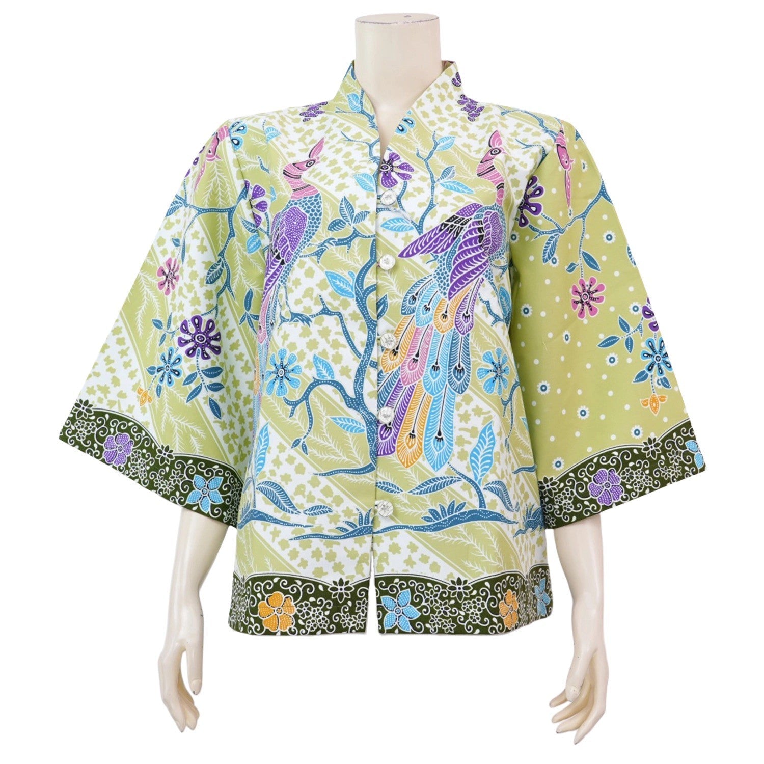 Fresh Peacock Batik Blouse - SOUTH FABRIC