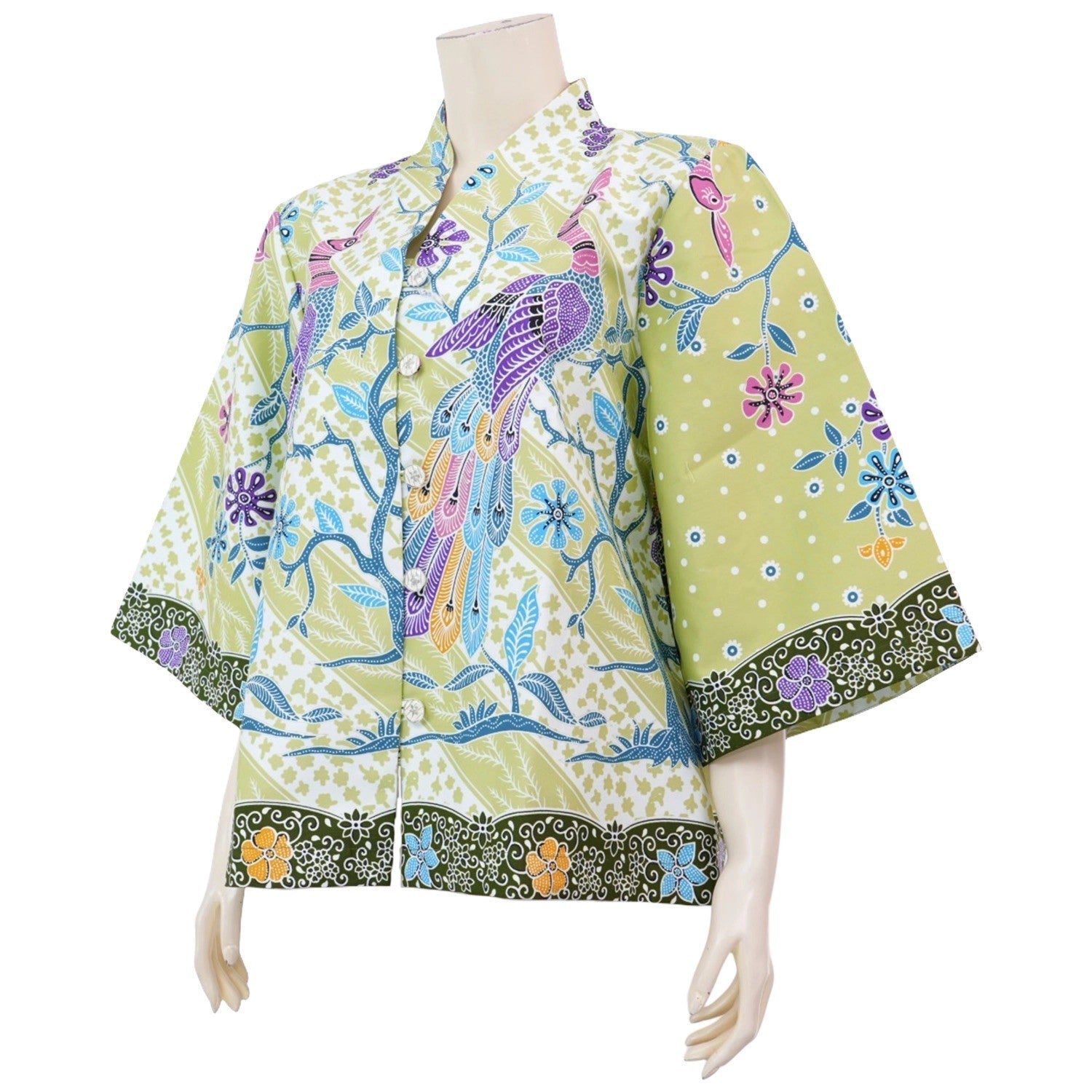 Fresh Peacock Batik Blouse - SOUTH FABRIC