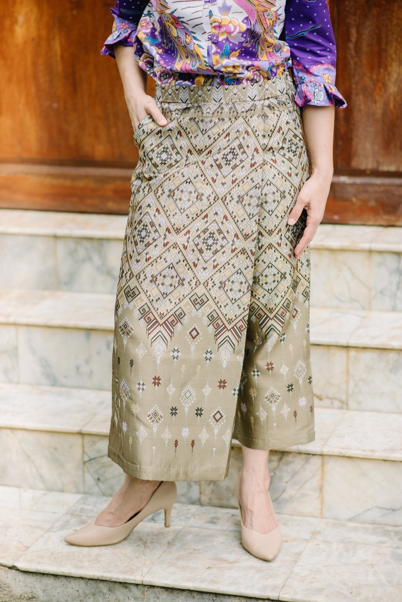 Golden Thai Skirt Pants - SOUTH FABRIC