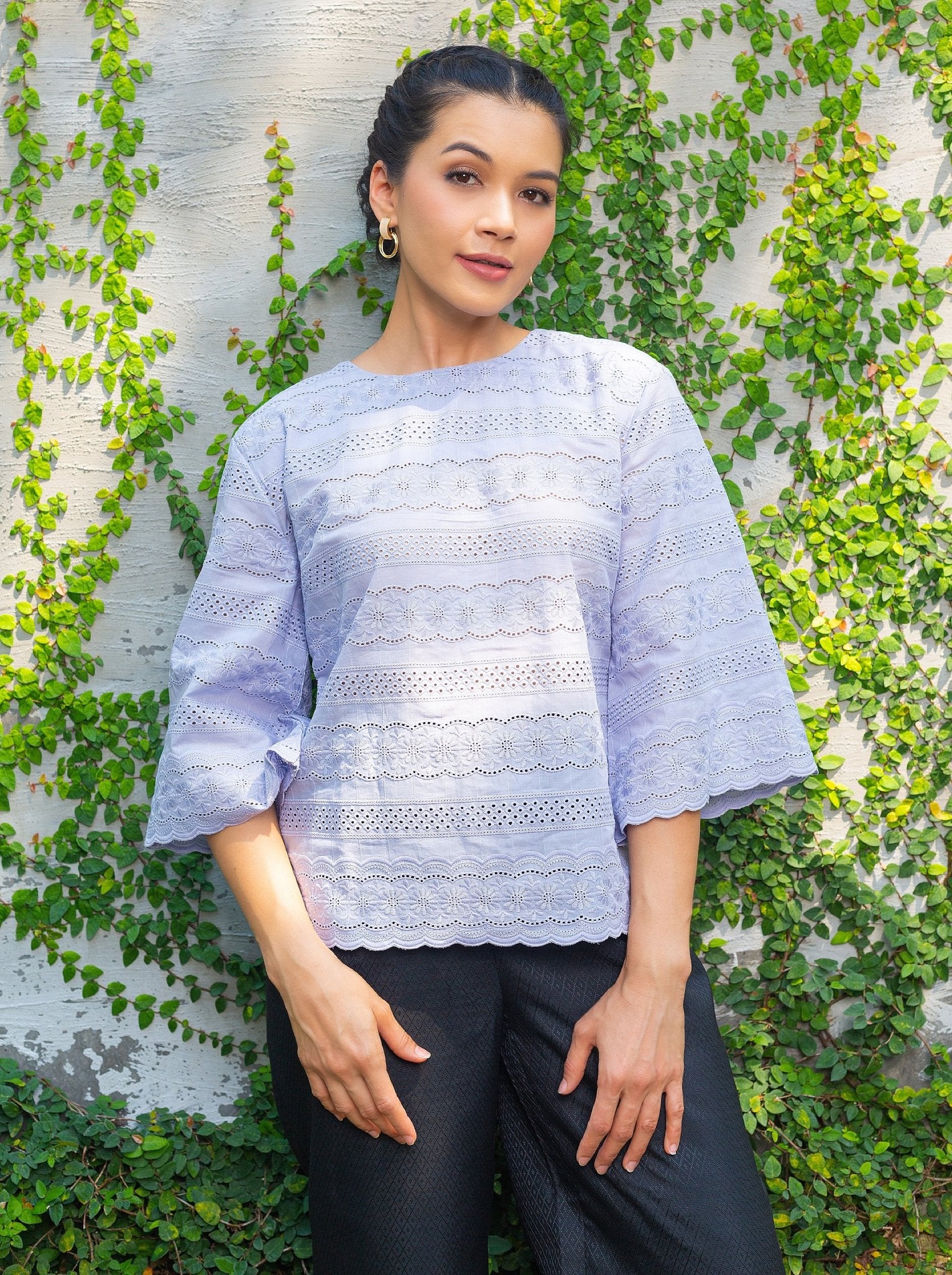 Gray Lace Signature Blouse - SOUTH FABRIC