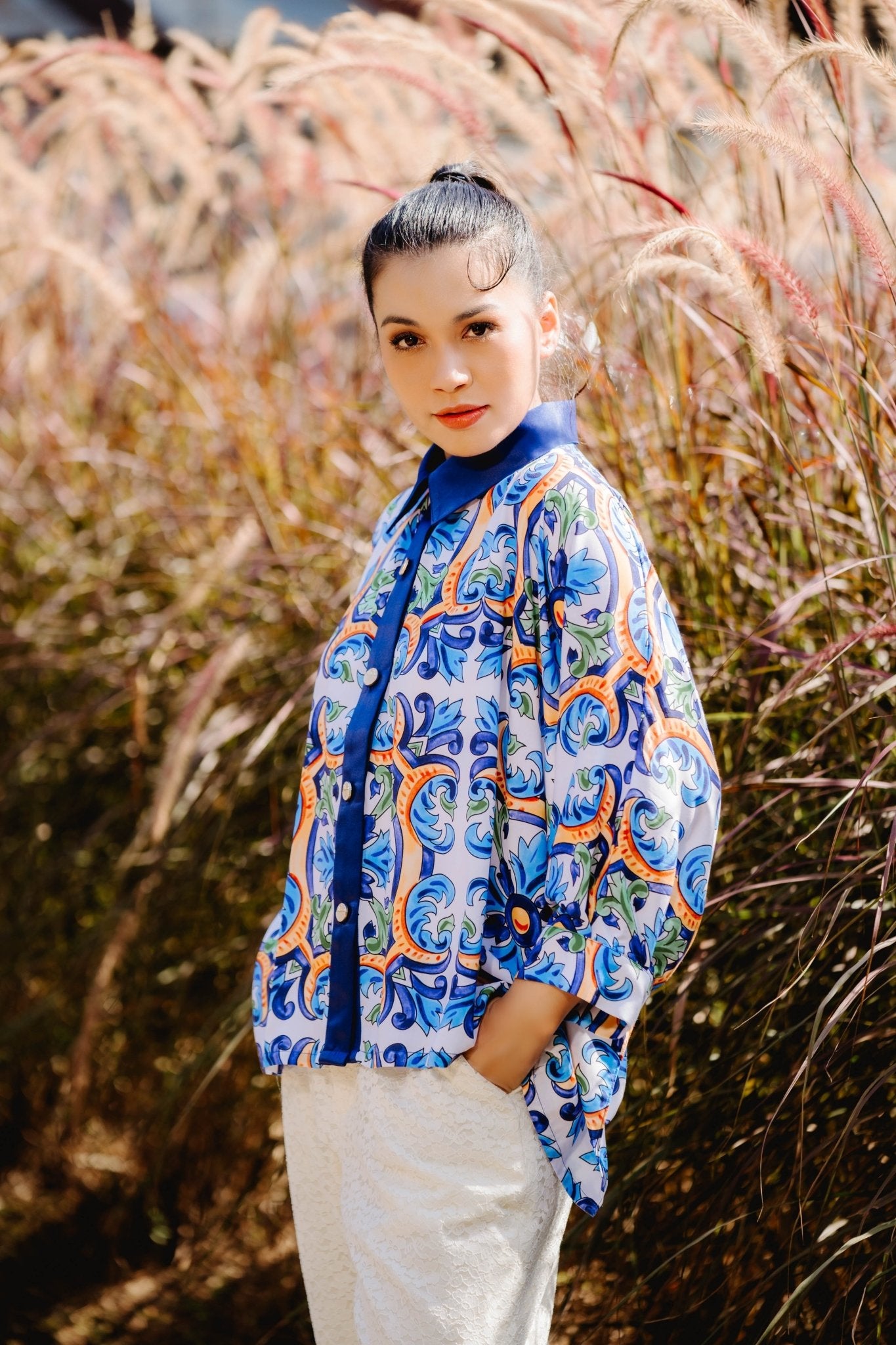 Grazia Tile Blouse - THE MUSEUM