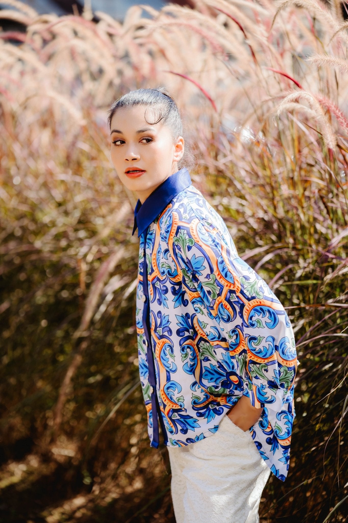 Grazia Tile Blouse - THE MUSEUM