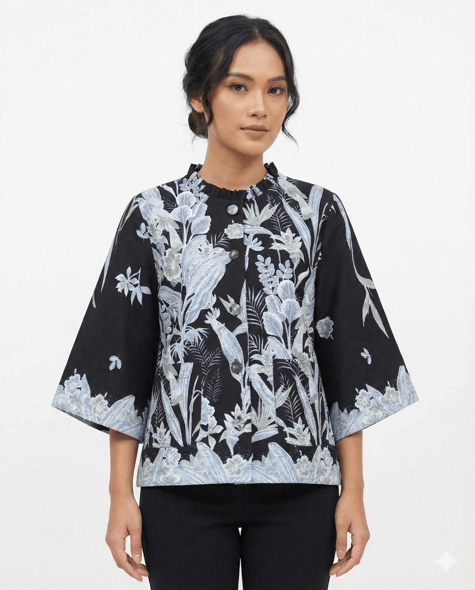 Hornbill Black Blouse - SOUTH FABRIC