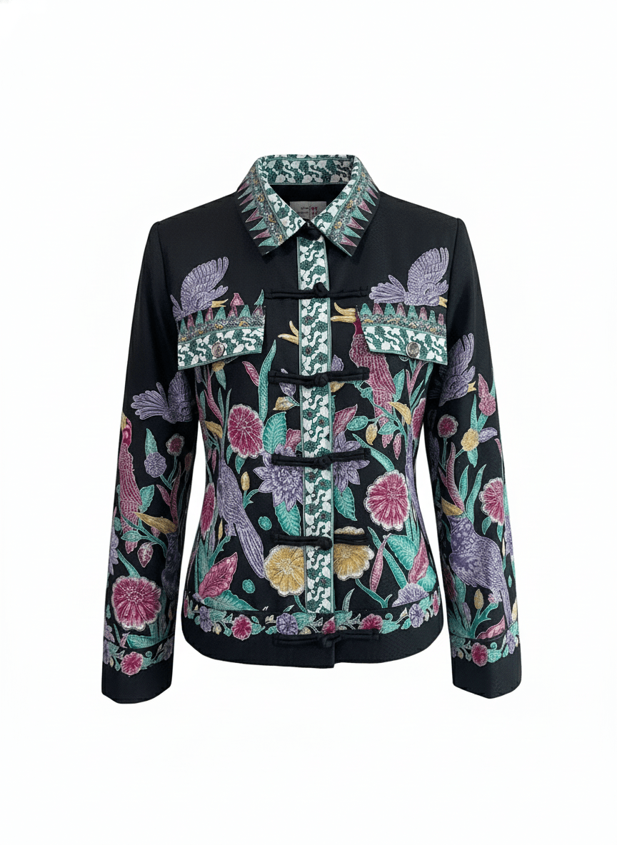 Hornbill Woven Button Jacket Collar - BALC