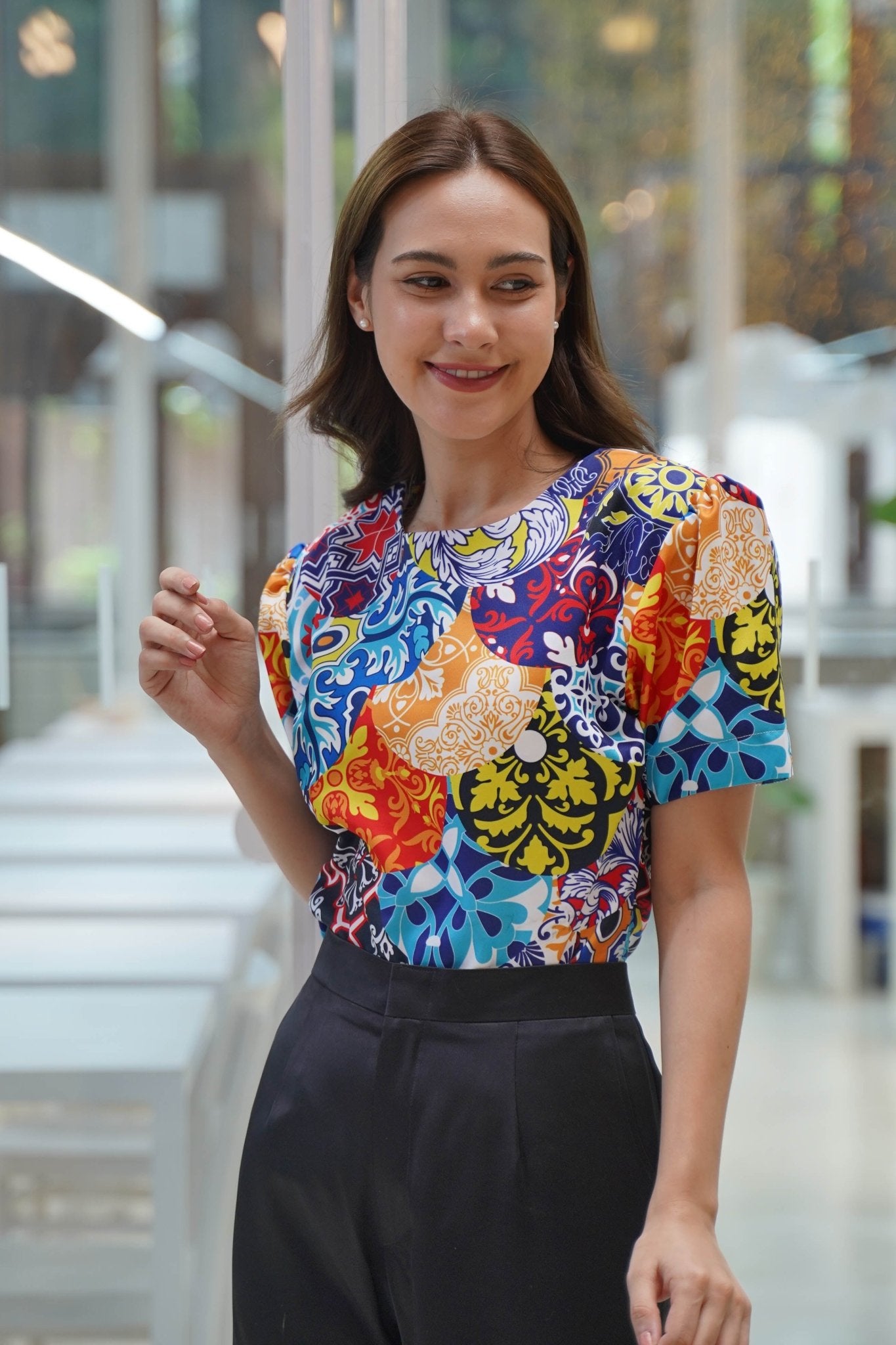 Japanese Tiles Blouse - THE MUSEUM