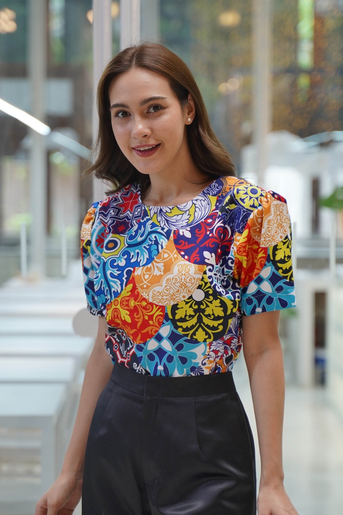 Japanese Tiles Blouse - THE MUSEUM