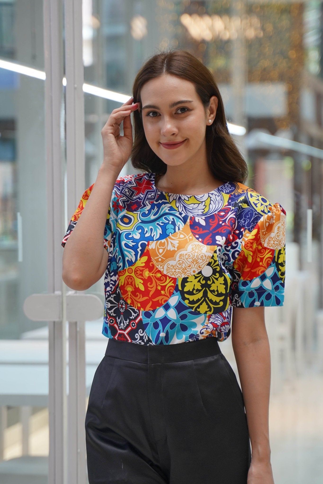 Japanese Tiles Blouse - THE MUSEUM
