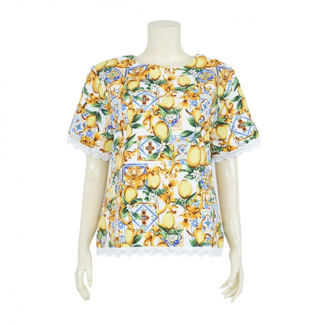 Lemon Italian Tile Blouse - THE MUSEUM