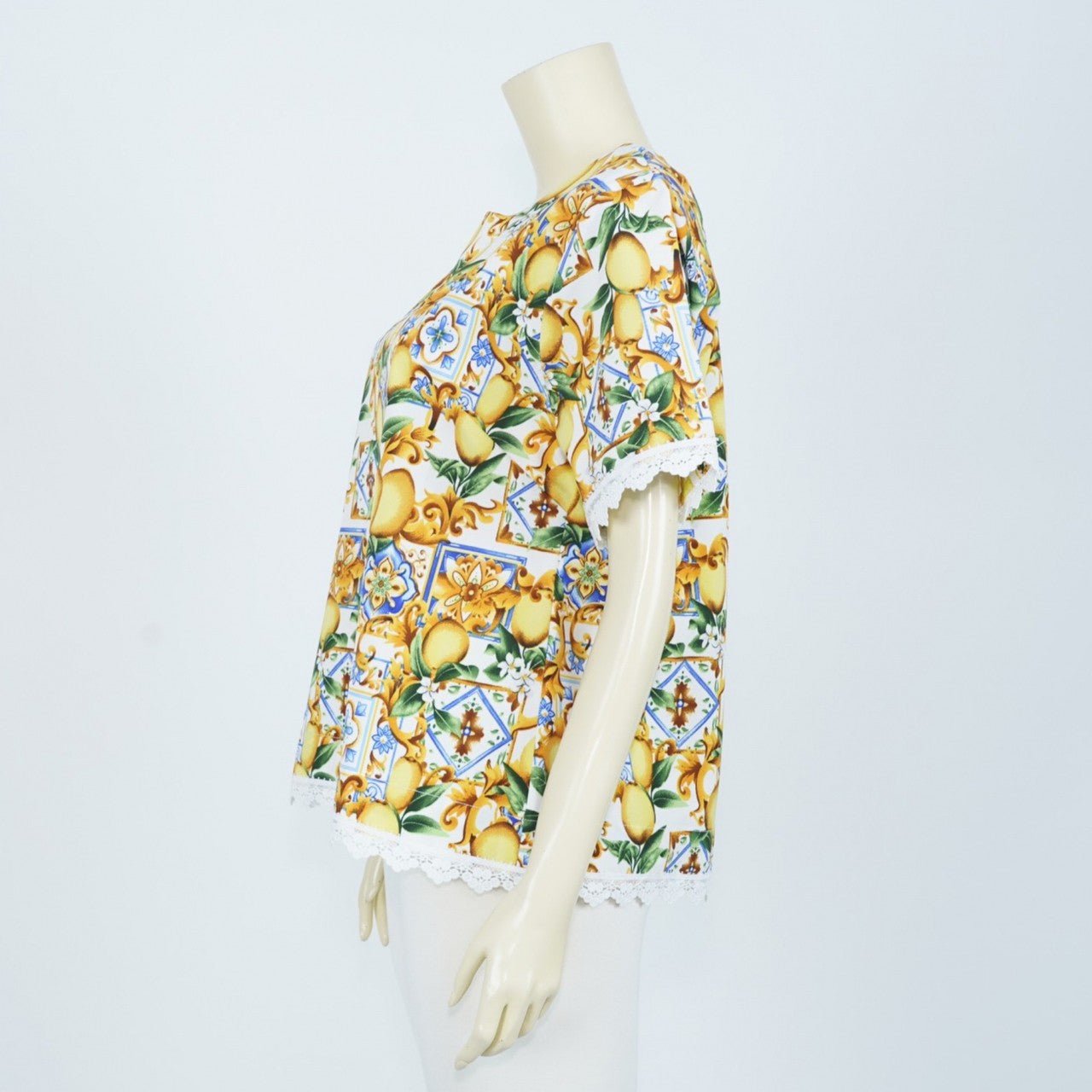 Lemon Italian Tile Blouse - THE MUSEUM