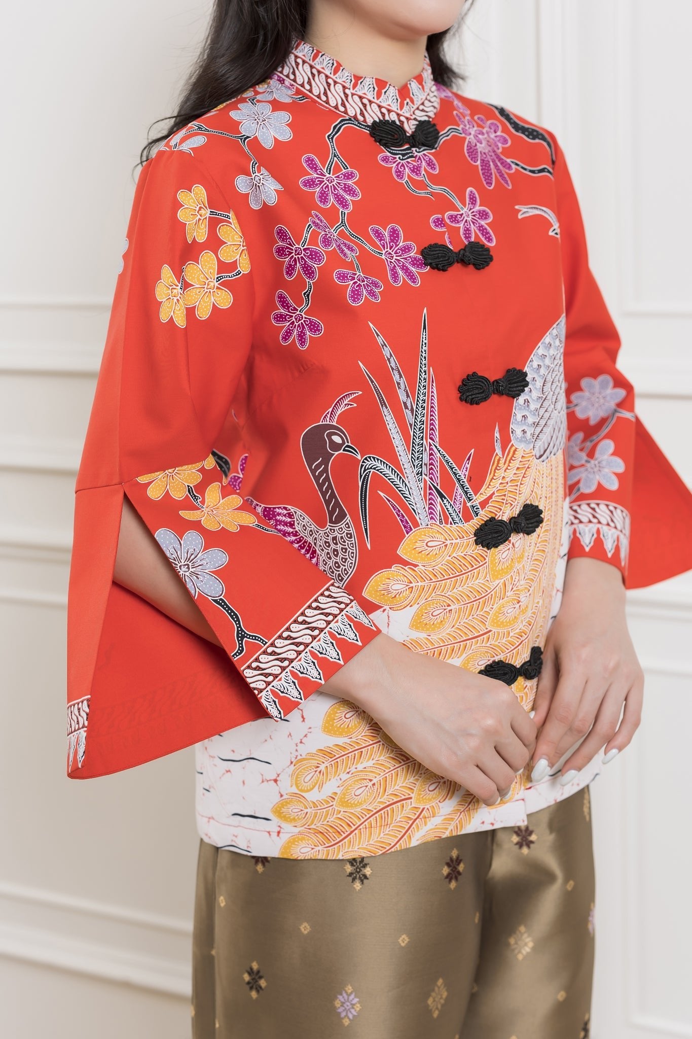 Lucky Peacock Chinese Blouse - SOUTH FABRIC