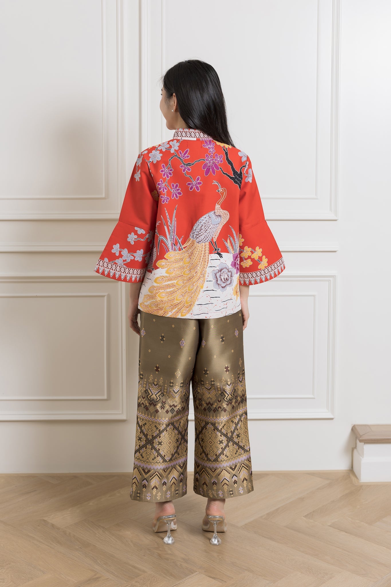 Lucky Peacock Chinese Blouse - SOUTH FABRIC