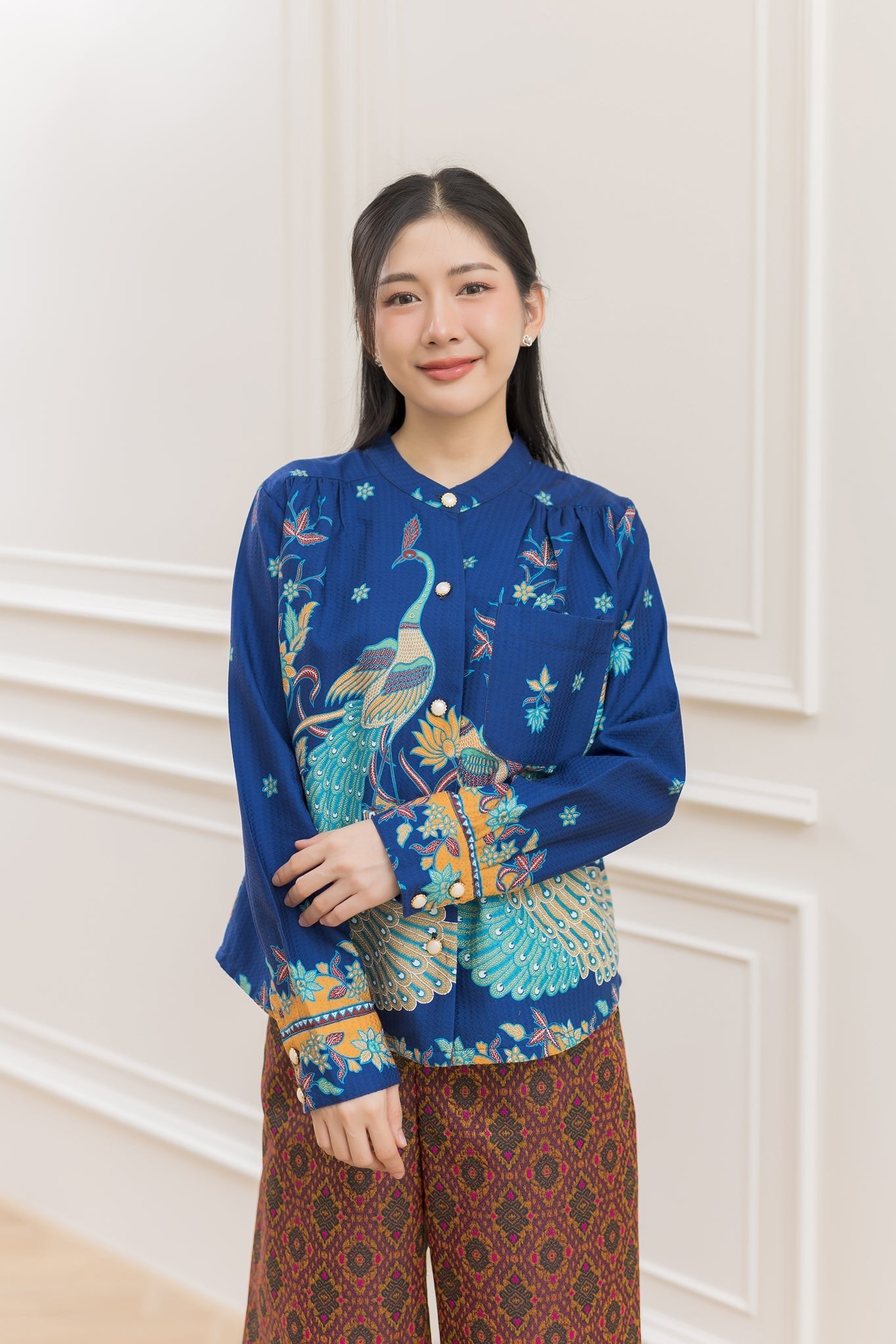 Mid Paradise Peacock Blouse - SOUTH FABRIC