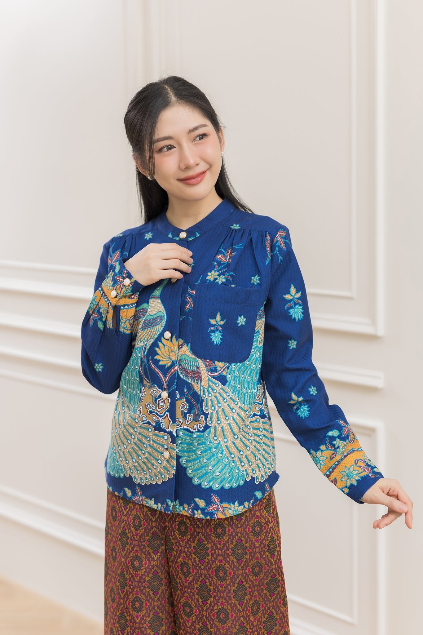 Mid Paradise Peacock Blouse - SOUTH FABRIC