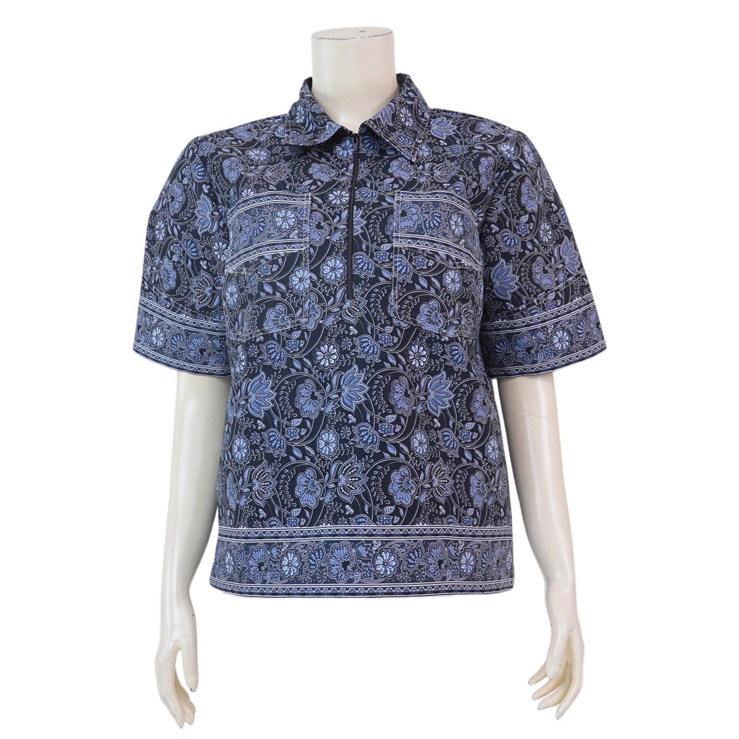 Midnight Paisley Zip Top - SOUTH FABRIC