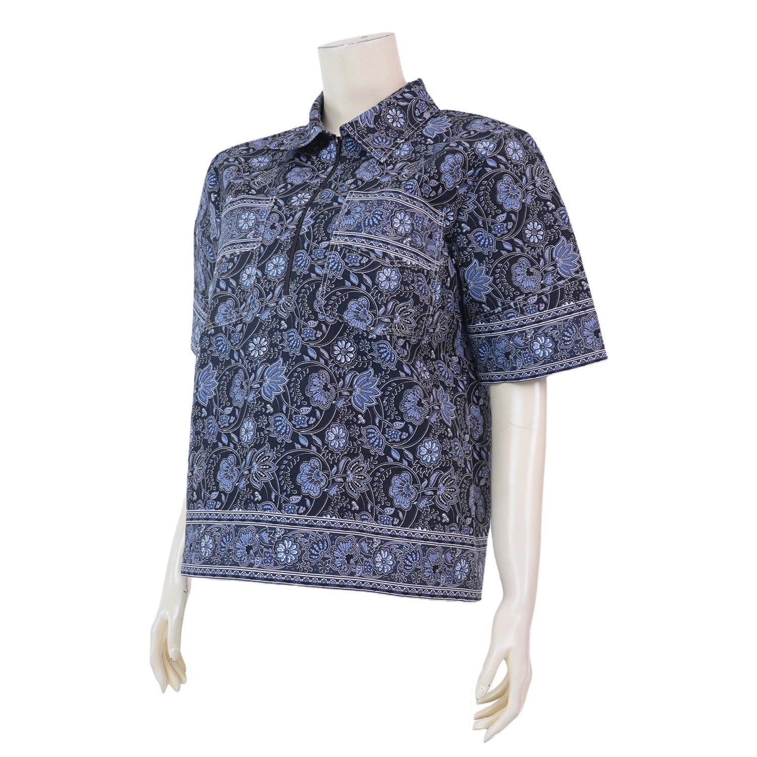 Midnight Paisley Zip Top - SOUTH FABRIC