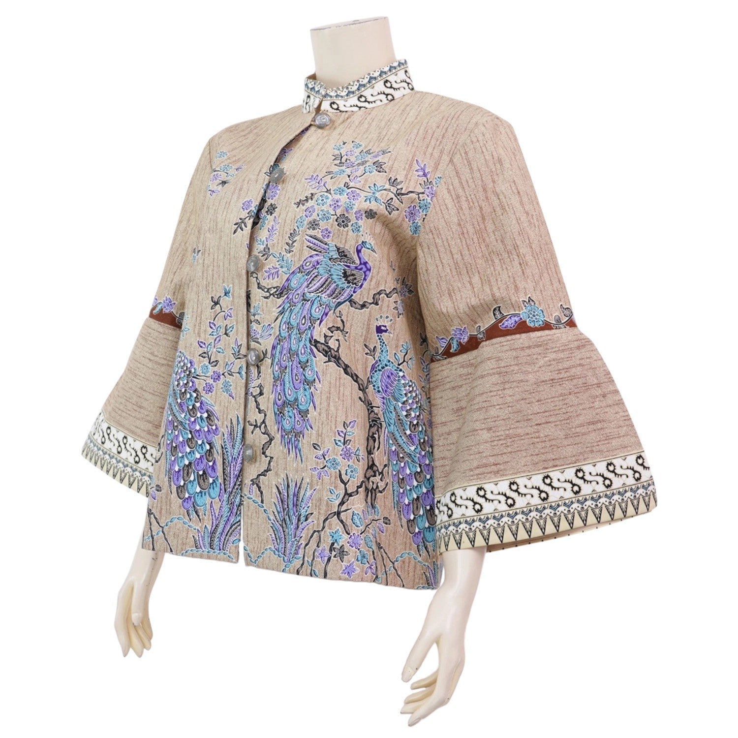Night Bloom Peacock Blouse - SOUTH FABRIC