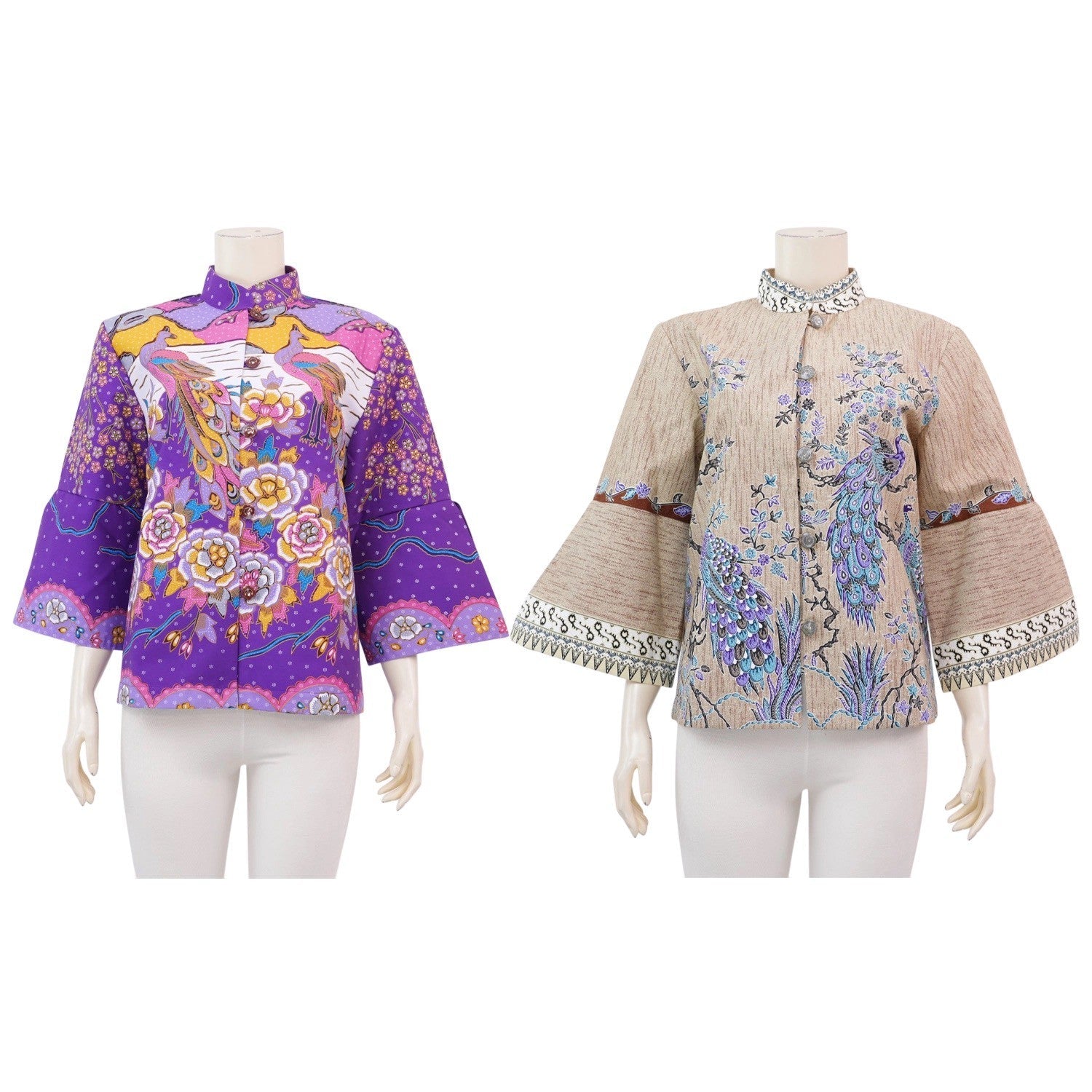 Night Bloom Peacock Blouse - SOUTH FABRIC