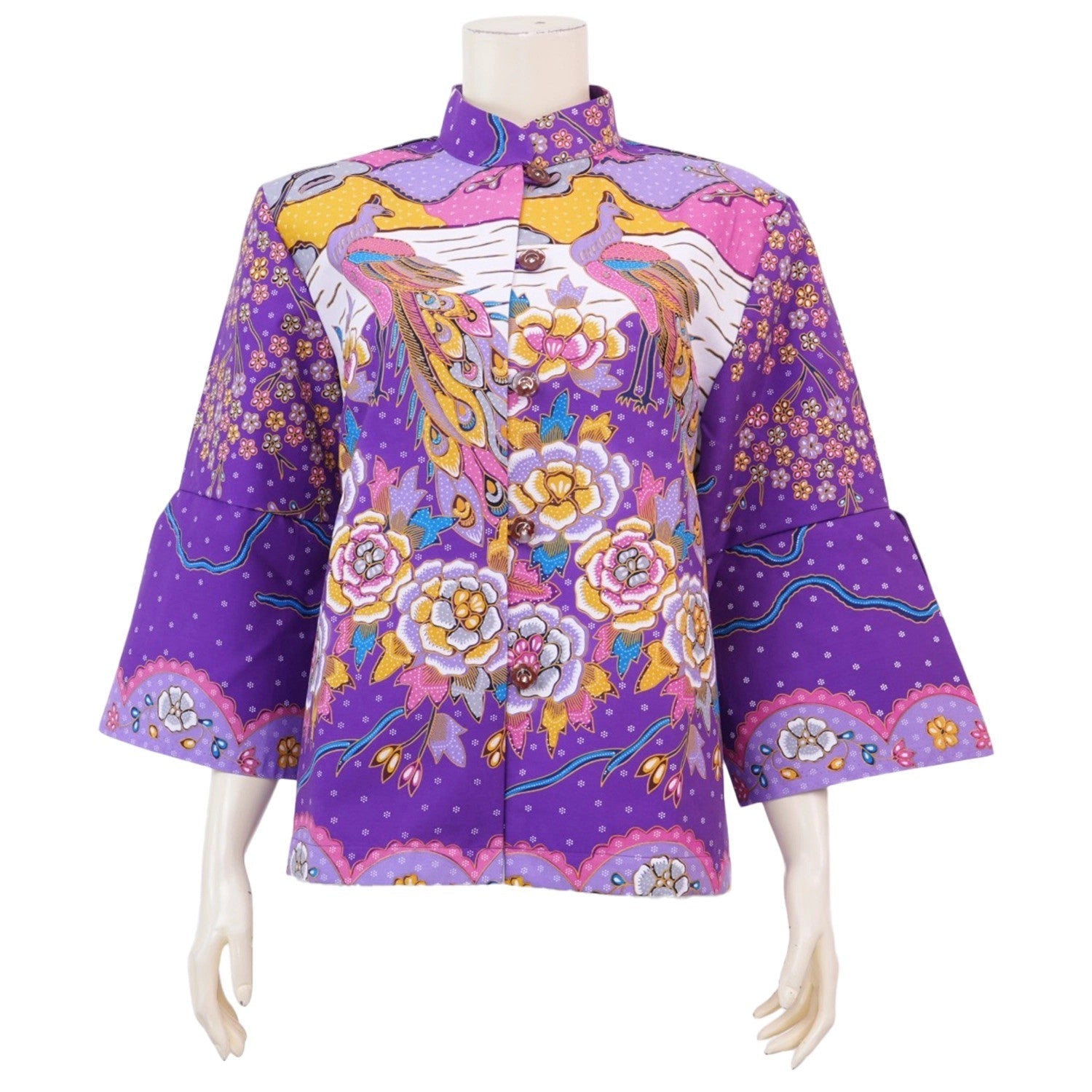 Night Bloom Peacock Blouse - SOUTH FABRIC
