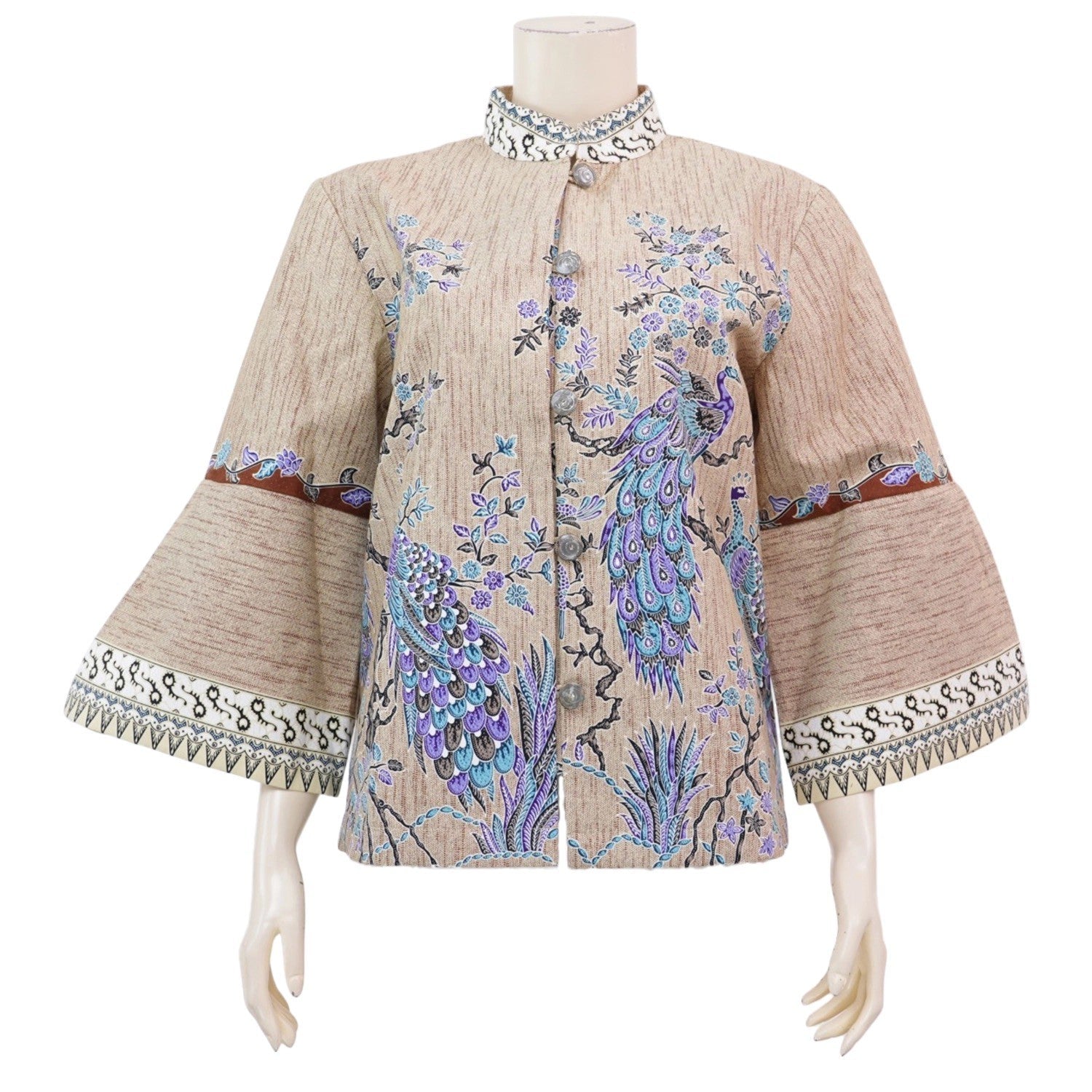 Night Bloom Peacock Blouse - SOUTH FABRIC