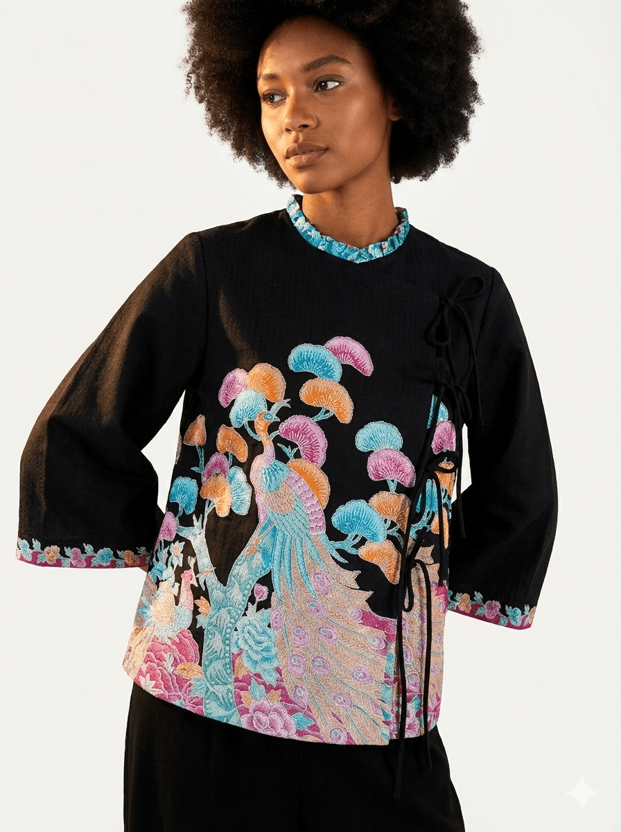 North Black Peacock Blouse - SOUTH FABRIC
