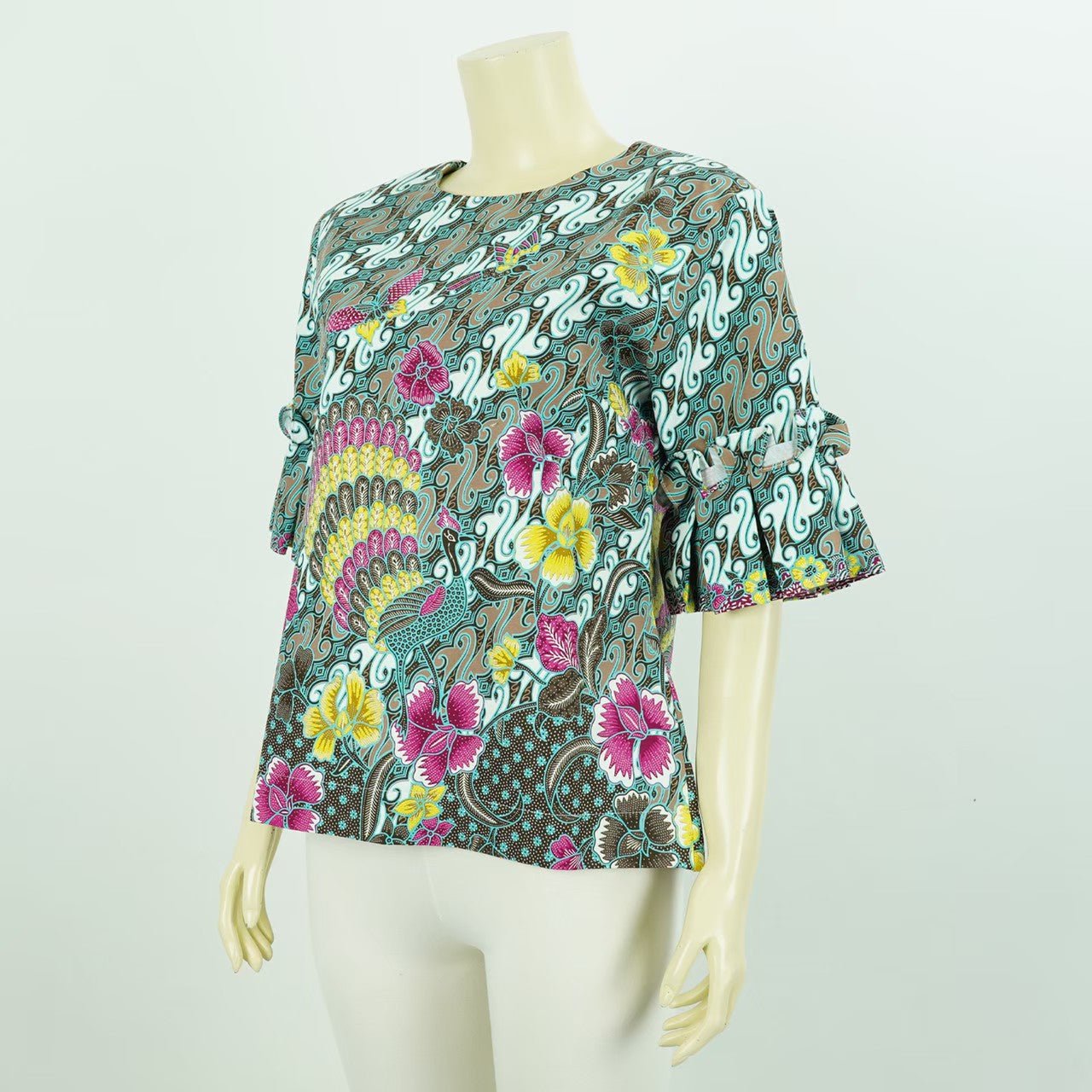 Oblique Pattern Batik Blouse - SOUTH FABRIC