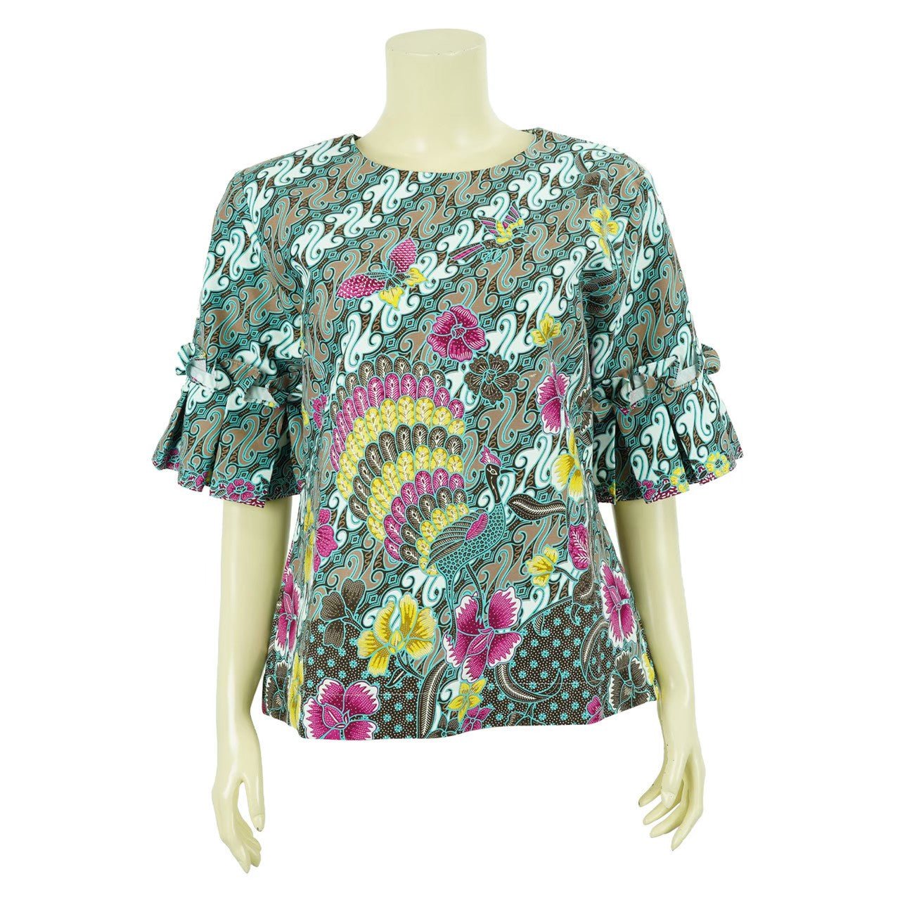Oblique Pattern Batik Blouse - SOUTH FABRIC