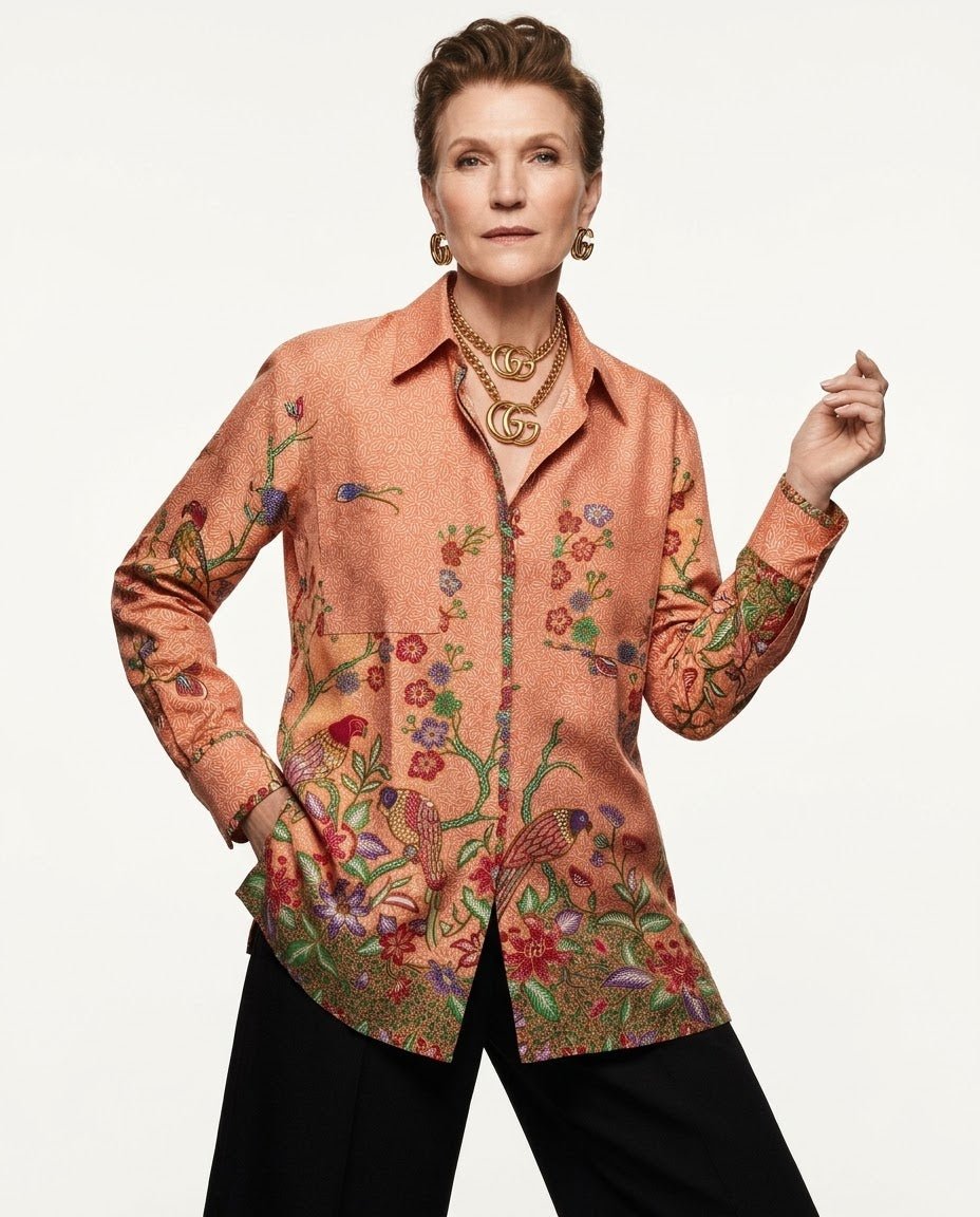 Orange Parrot Batik Shirts - SOUTH FABRIC