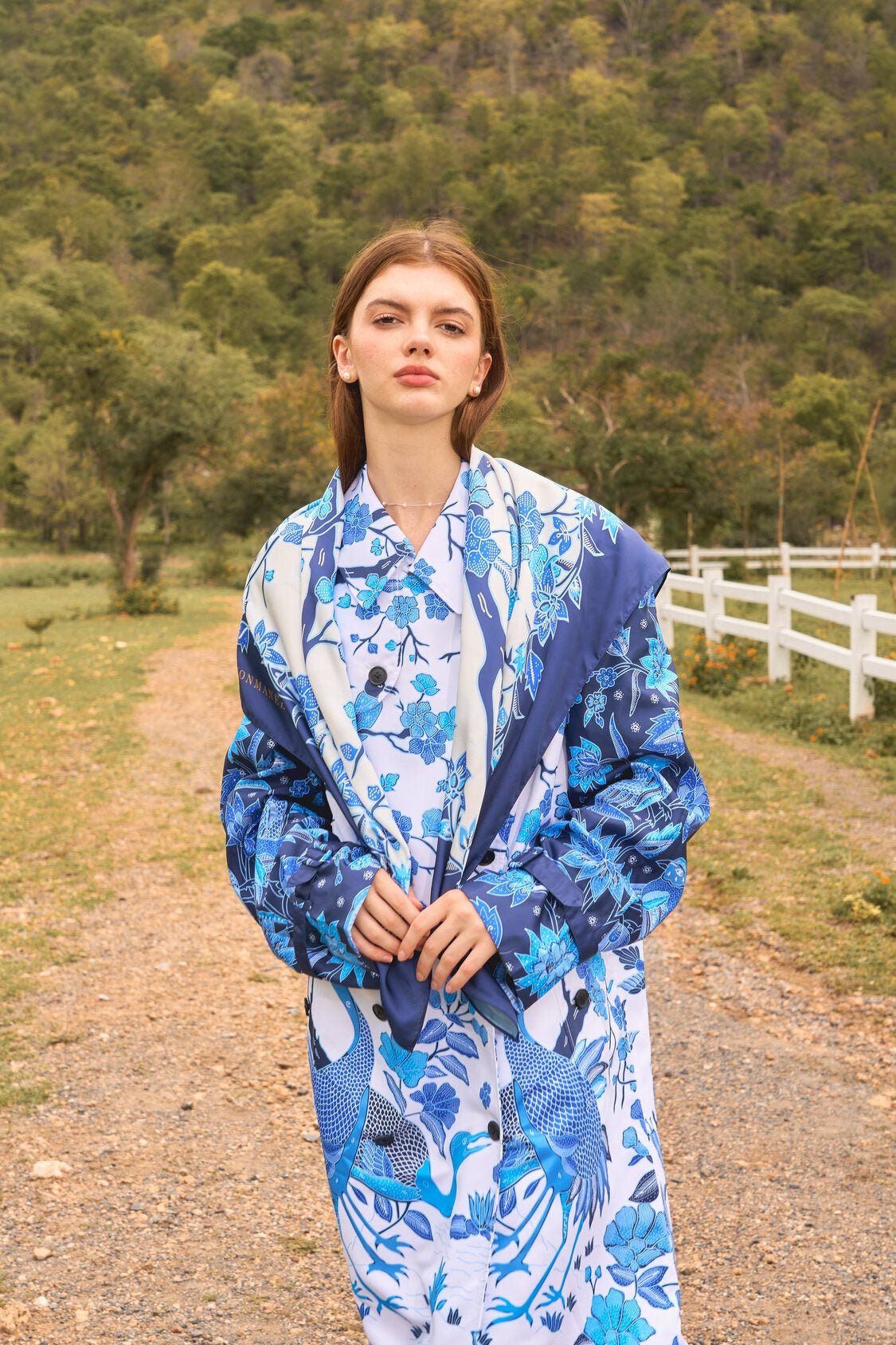 Oriental Blue Trench Coat - BALC