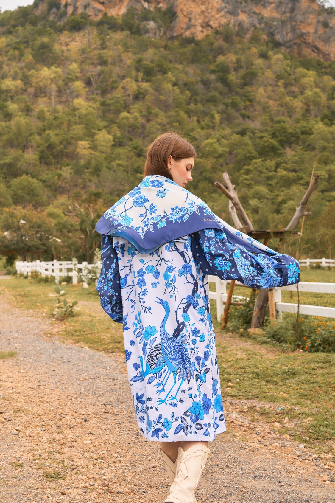 Oriental Blue Trench Coat - BALC