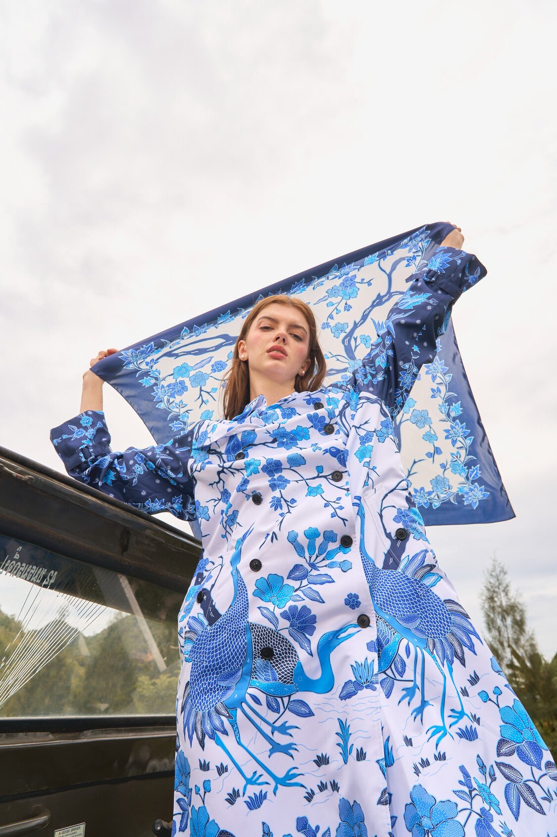 Oriental Blue Trench Coat - BALC