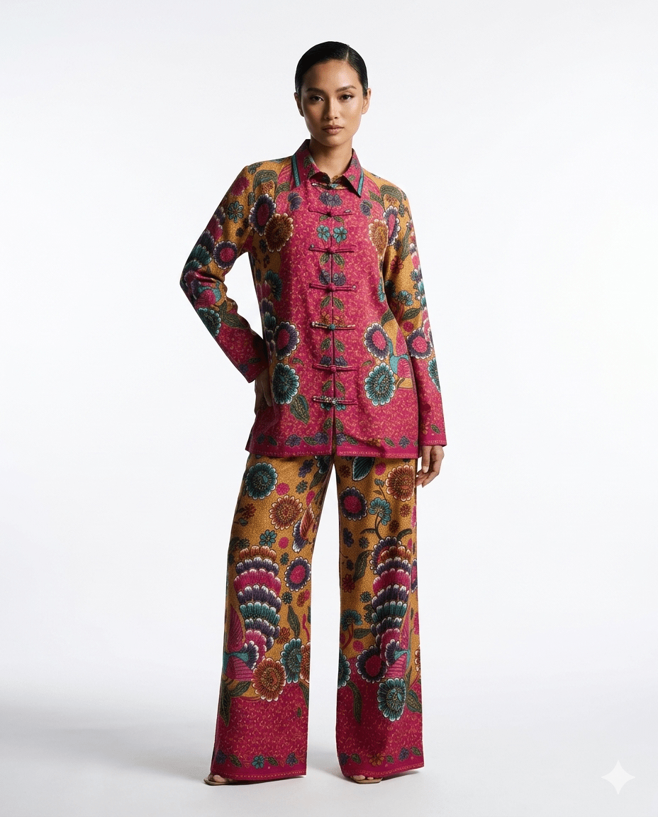Peacock Chiffon Mandarin - BALC
