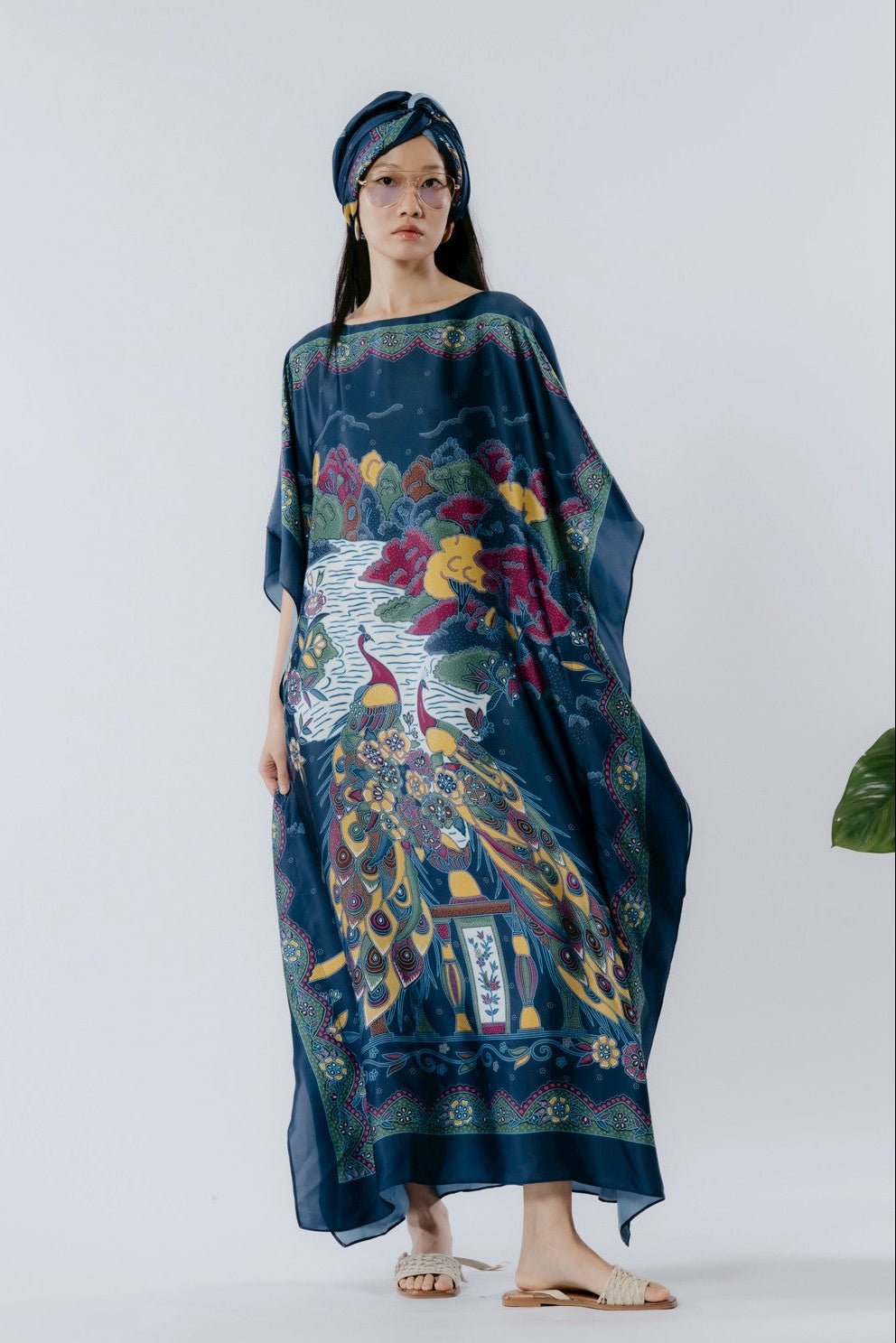 Peacock Satin Mumu Dress - BALC