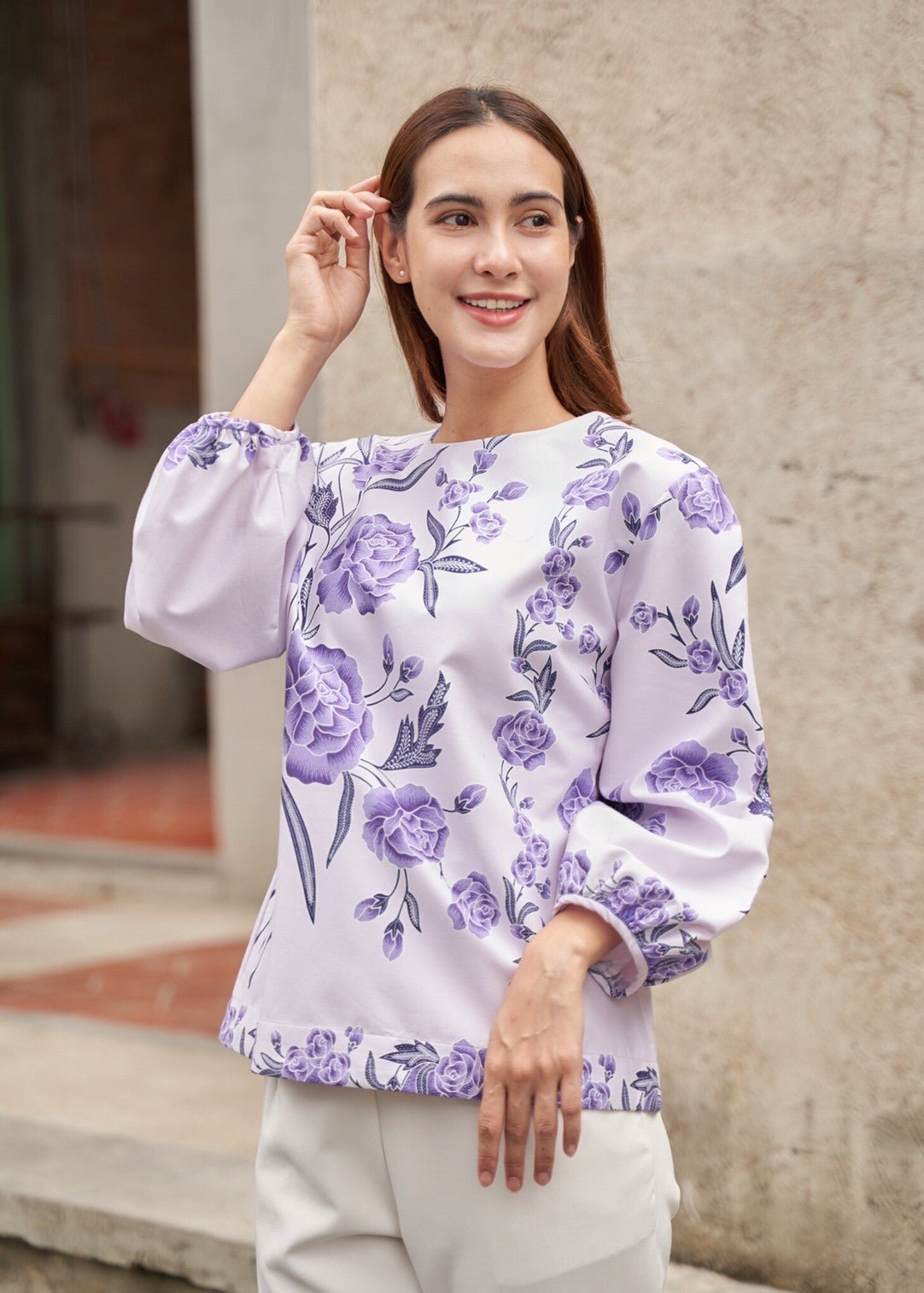 Peony Batik Blouse - SOUTH FABRIC