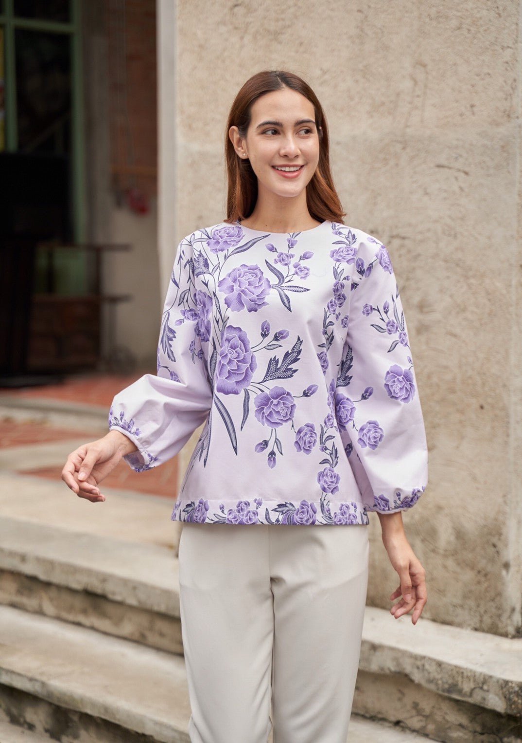 Peony Batik Blouse - SOUTH FABRIC